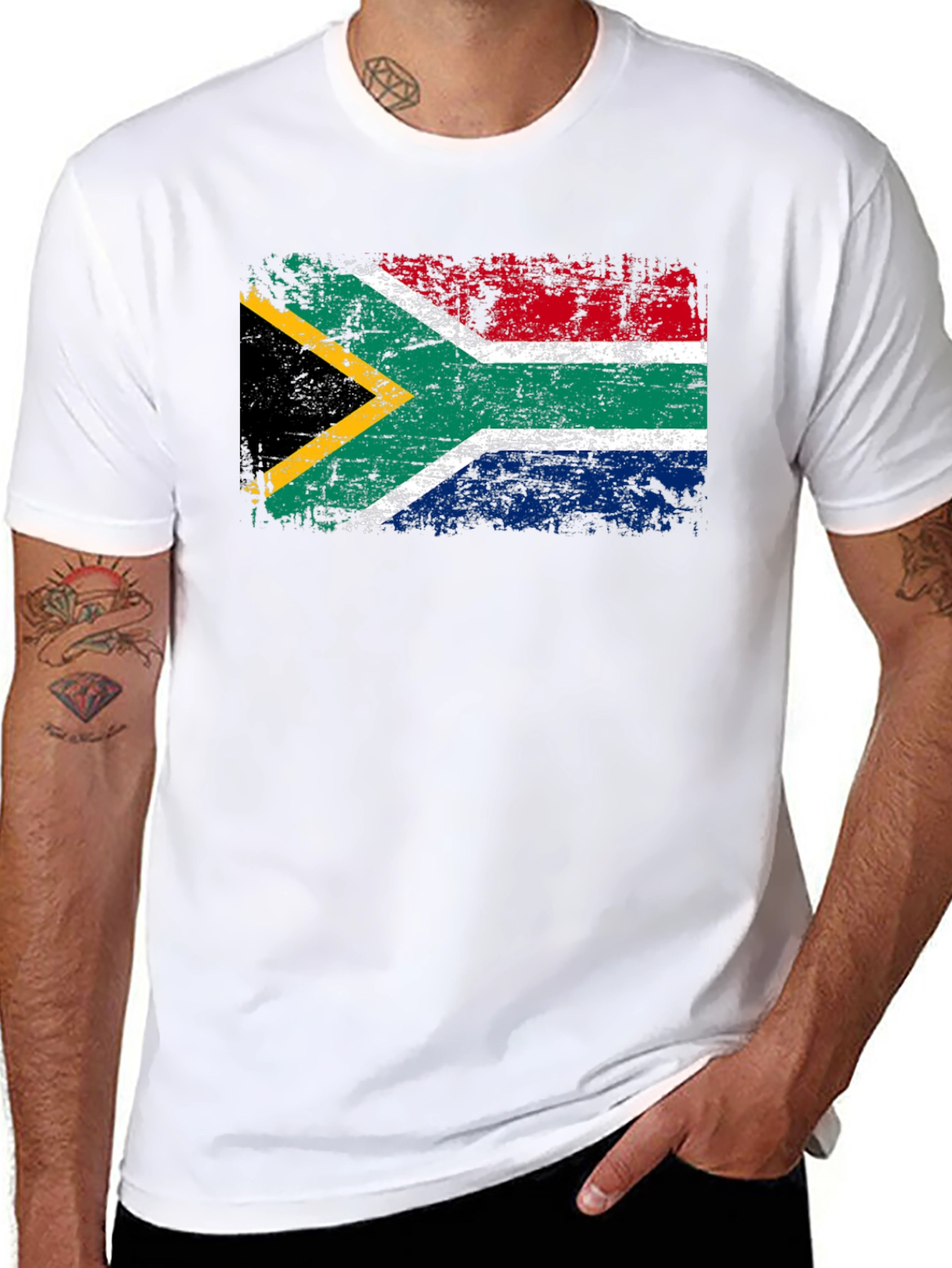South Africa Flag Black T-Shirt