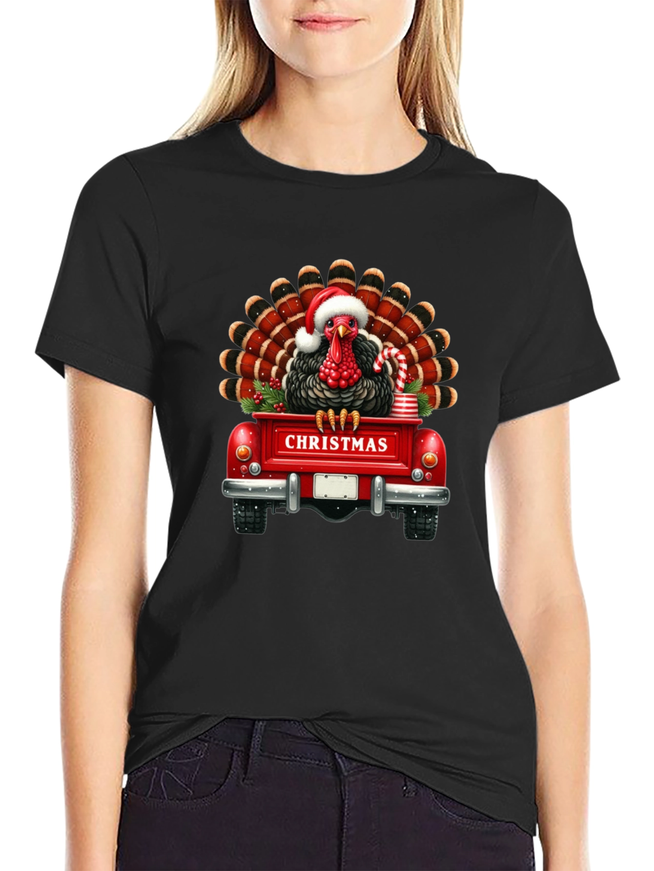 Christmas Turkey Truck Graphic Tee