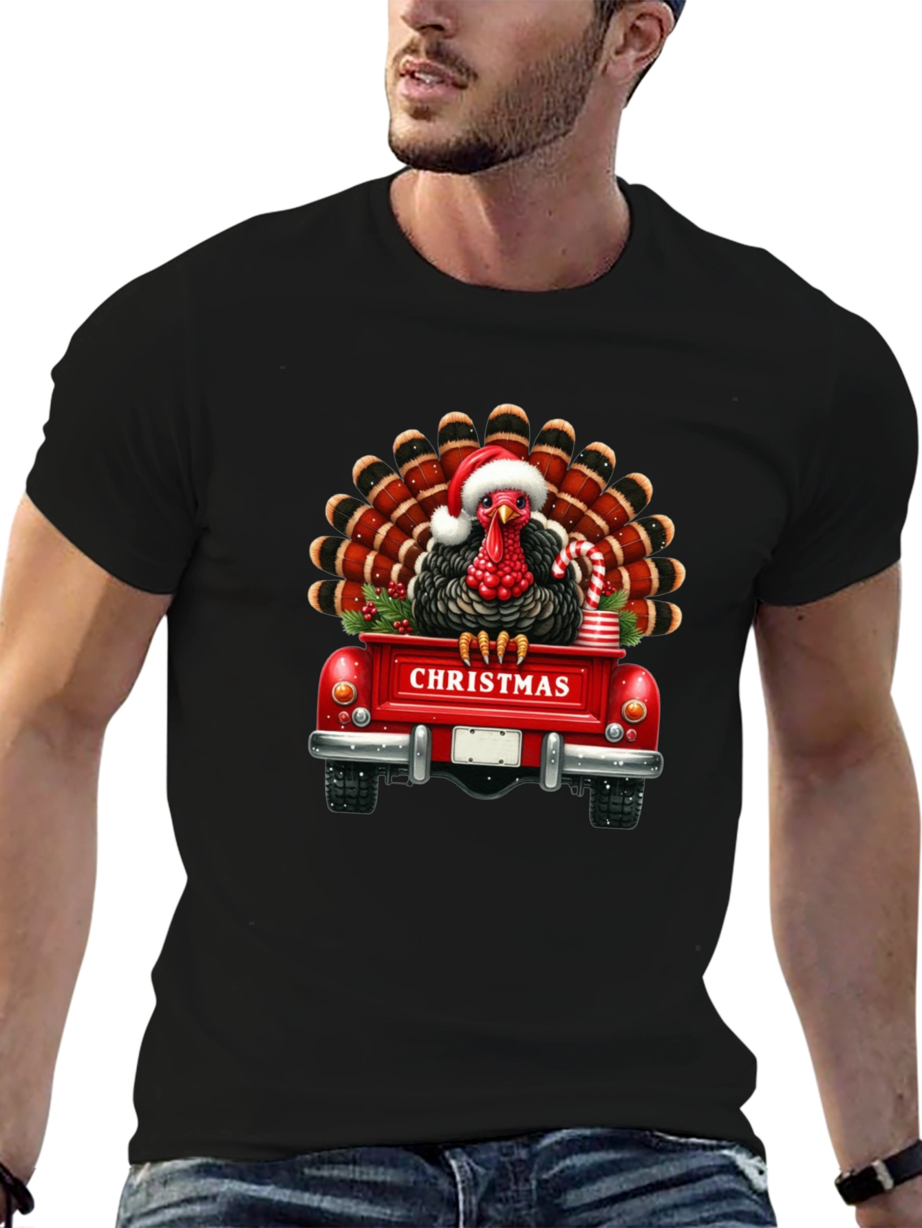 Christmas Turkey Truck Graphic Tee