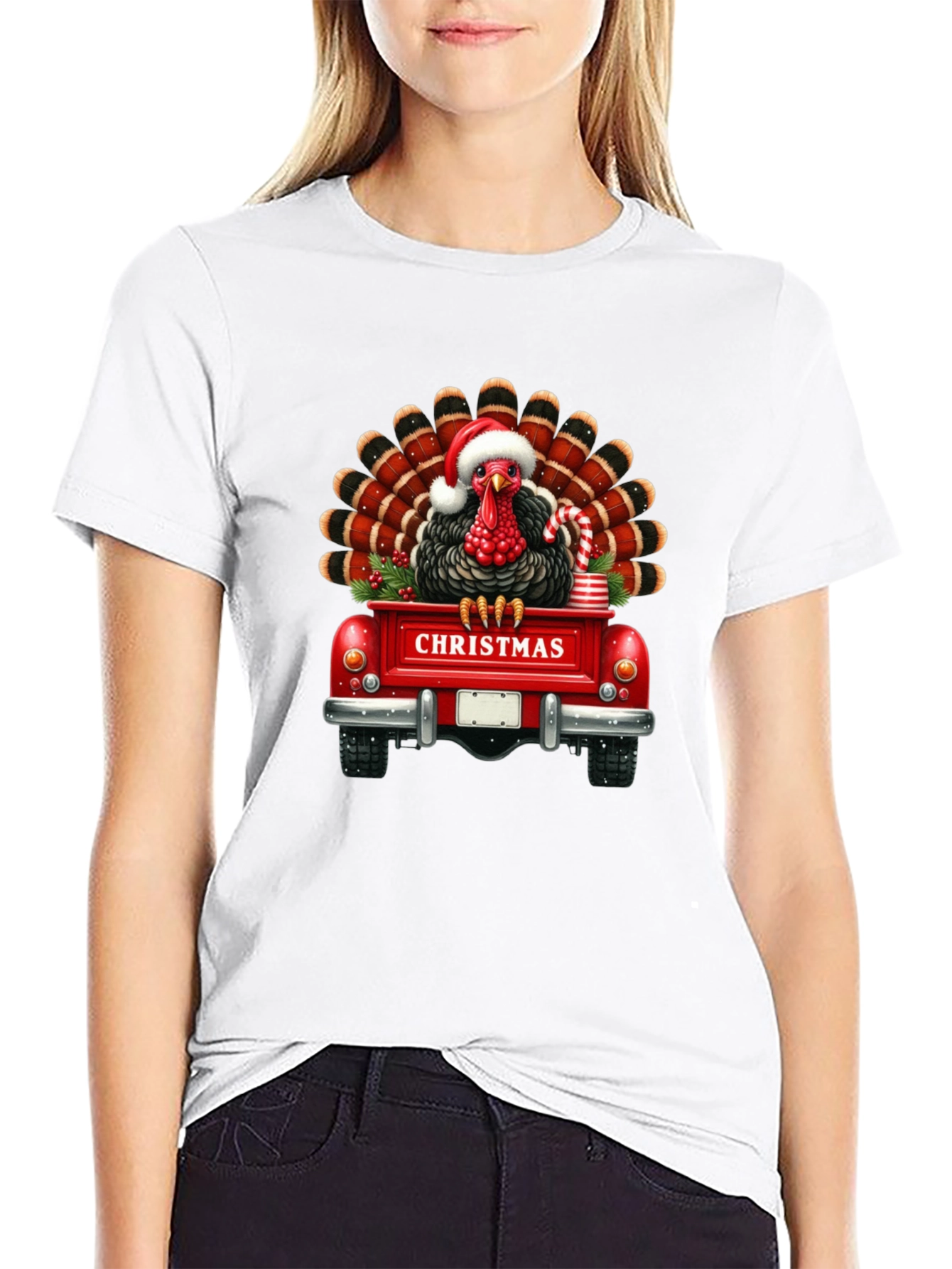 Christmas Turkey Truck Graphic Tee