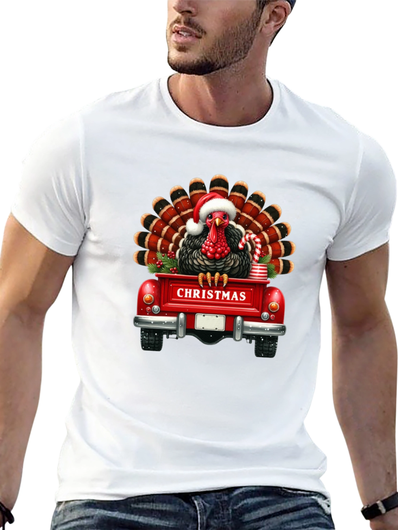 Christmas Turkey Truck Graphic Tee