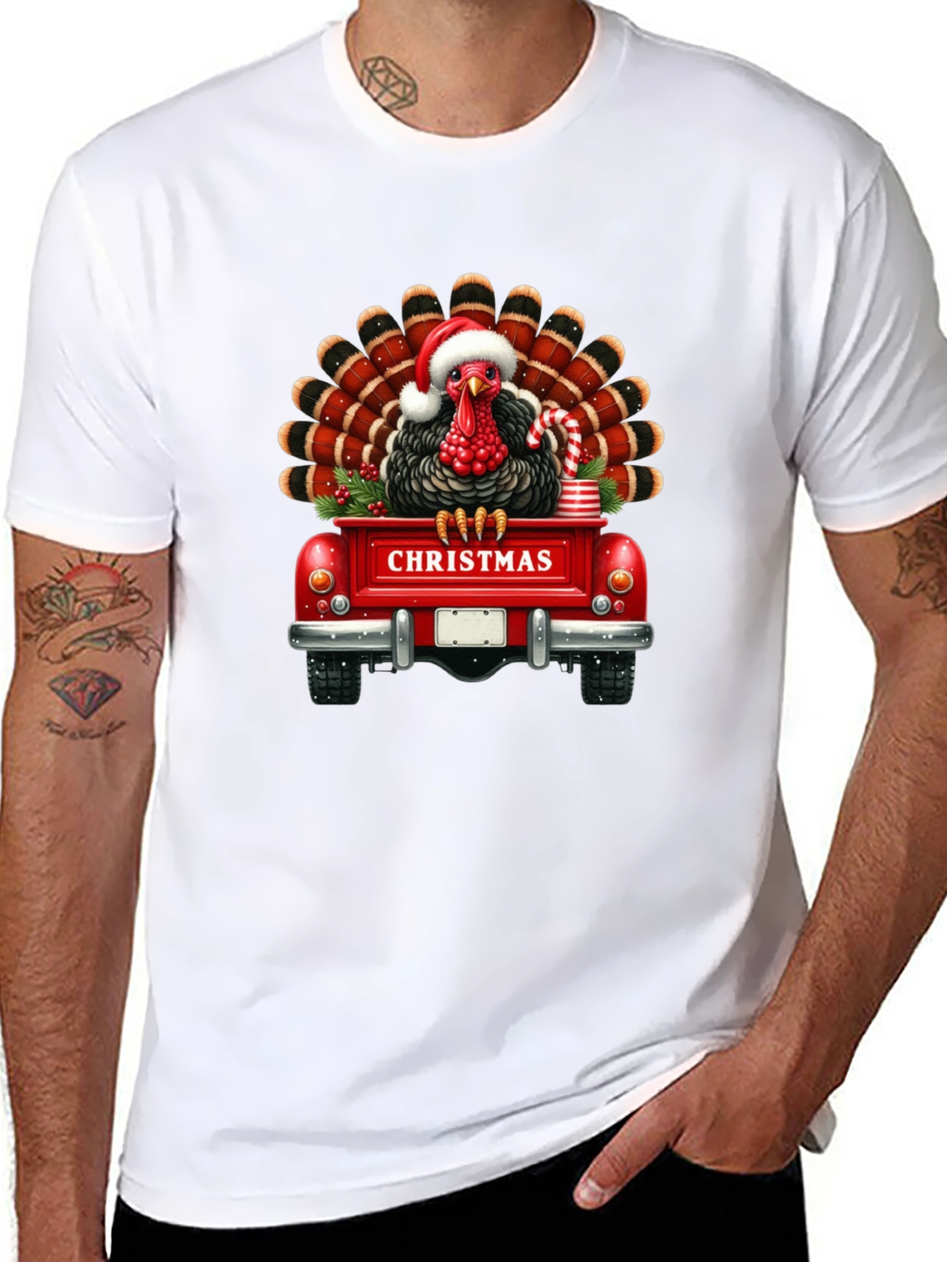 Christmas Turkey Truck Graphic Tee