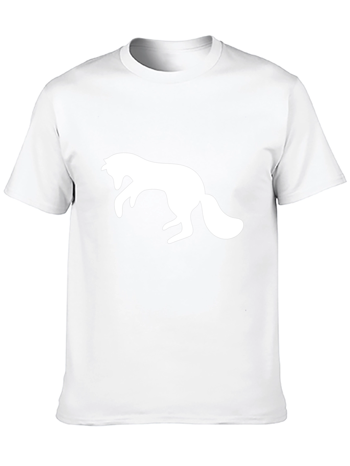 Black T-Shirt with Leaping Fox Design