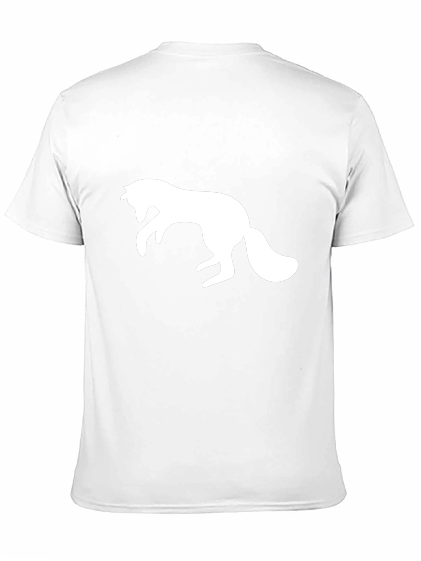Black T-Shirt with Leaping Fox Design