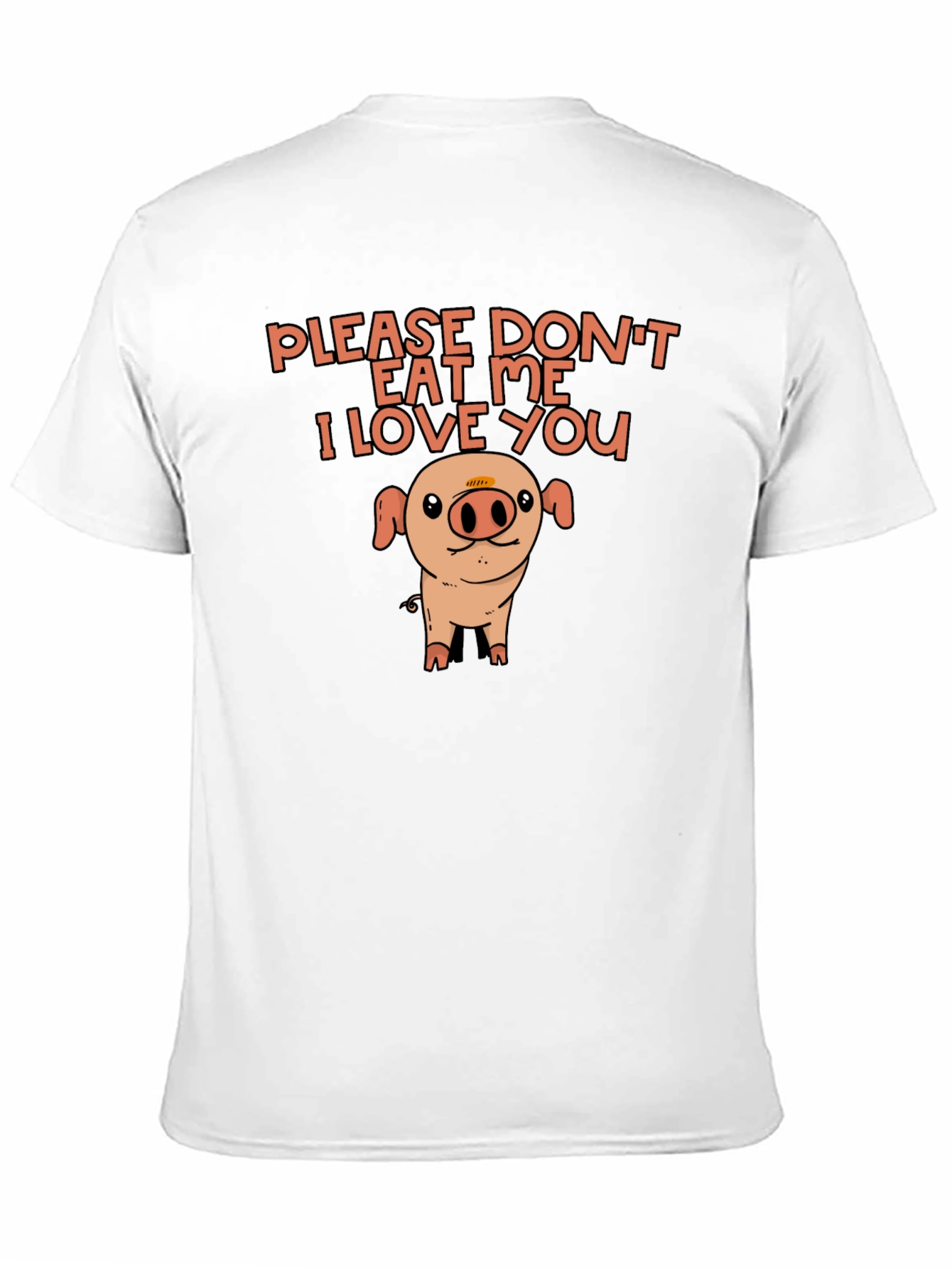 Cute Pig Black T-Shirt: Please Dont Eat Me