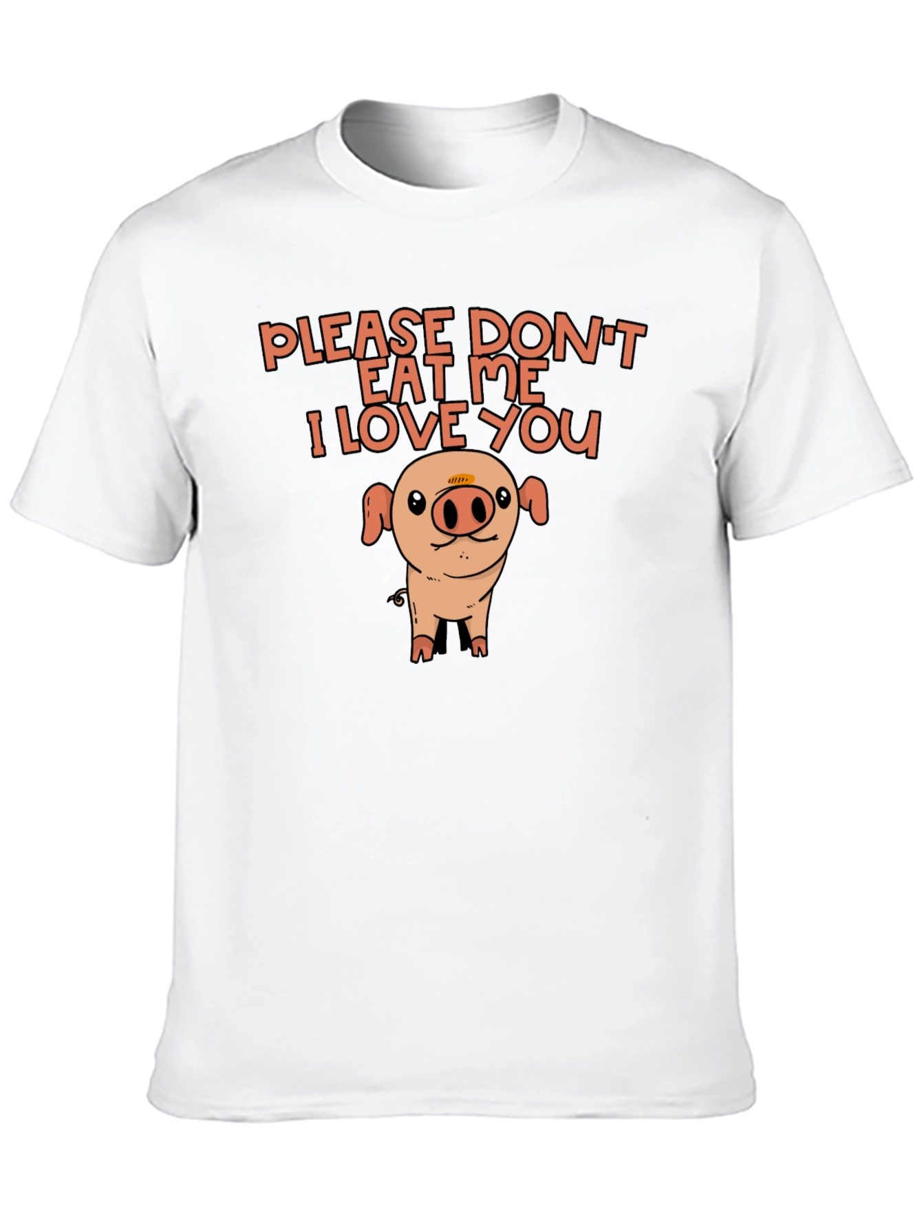 Cute Pig Black T-Shirt: Please Dont Eat Me