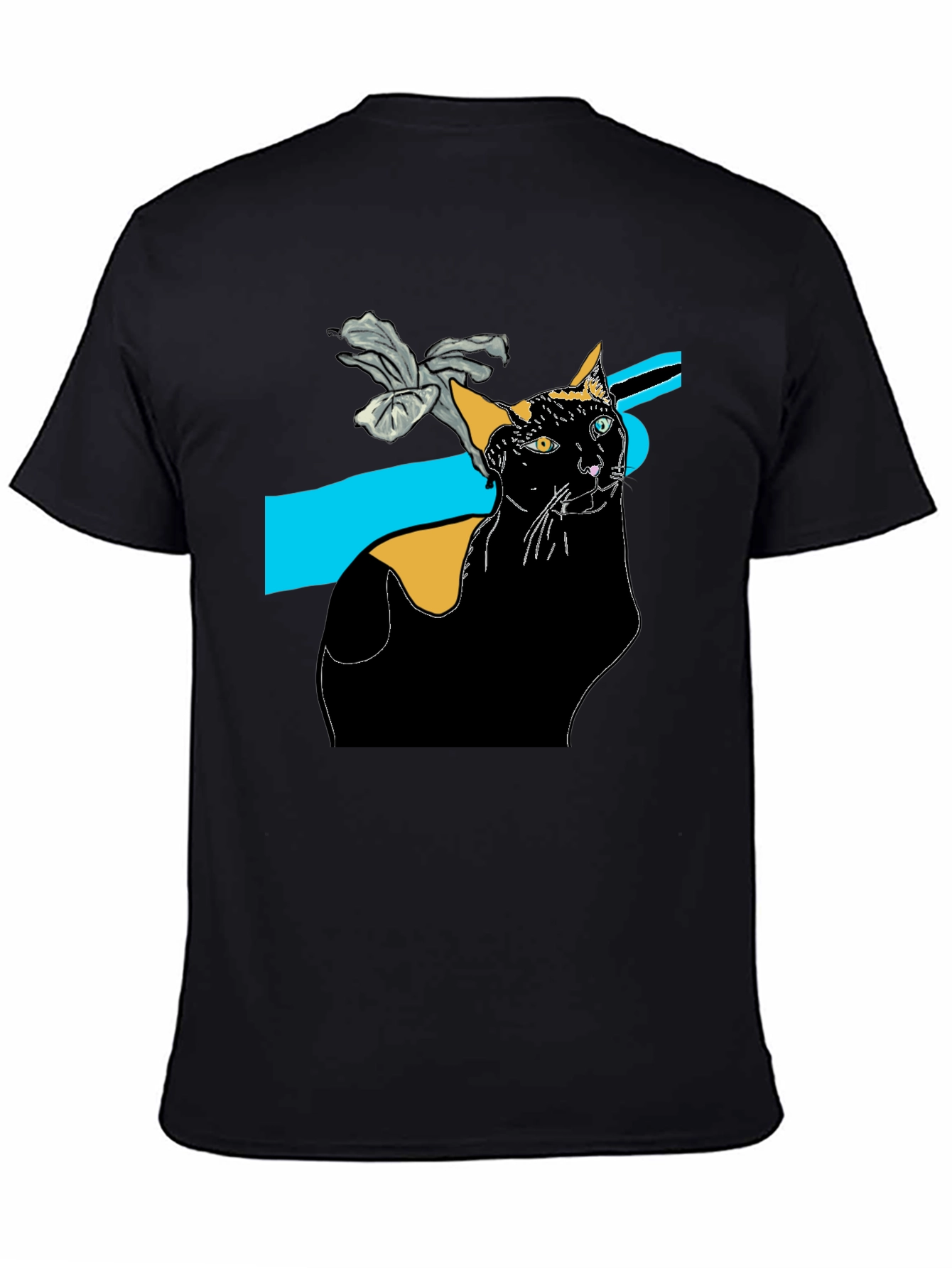 Stylish Black Cat Graphic Tee