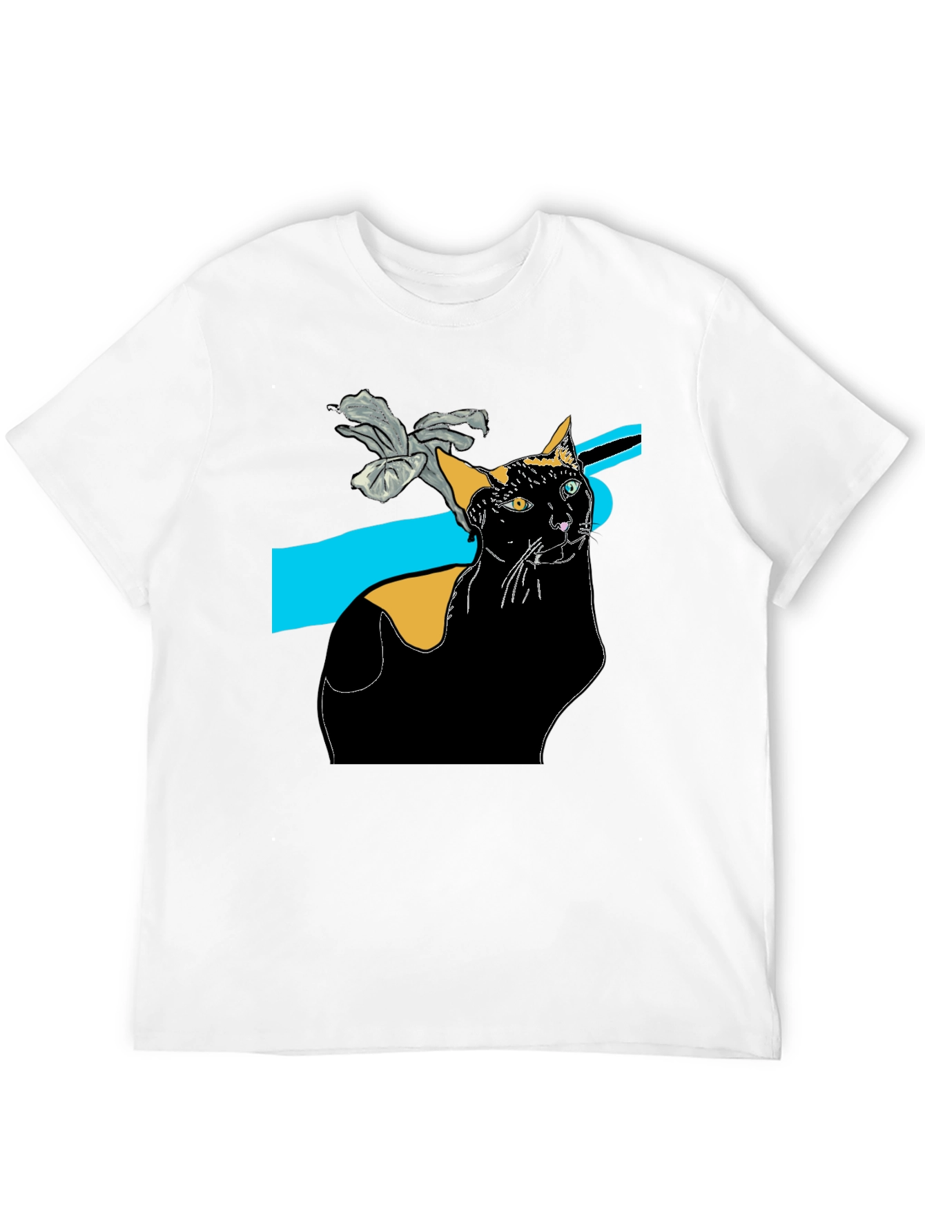 Stylish Black Cat Graphic Tee