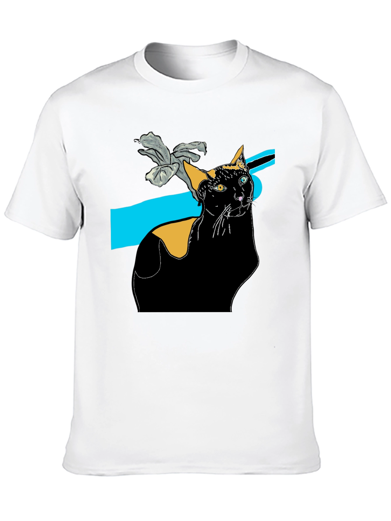 Stylish Black Cat Graphic Tee
