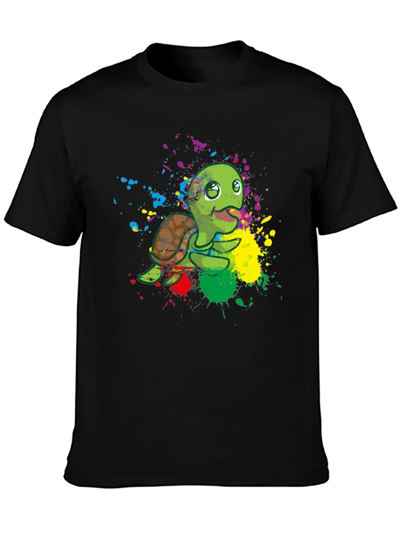 Turtle Paint Splatter T-Shirt - Fun Graphic Tee