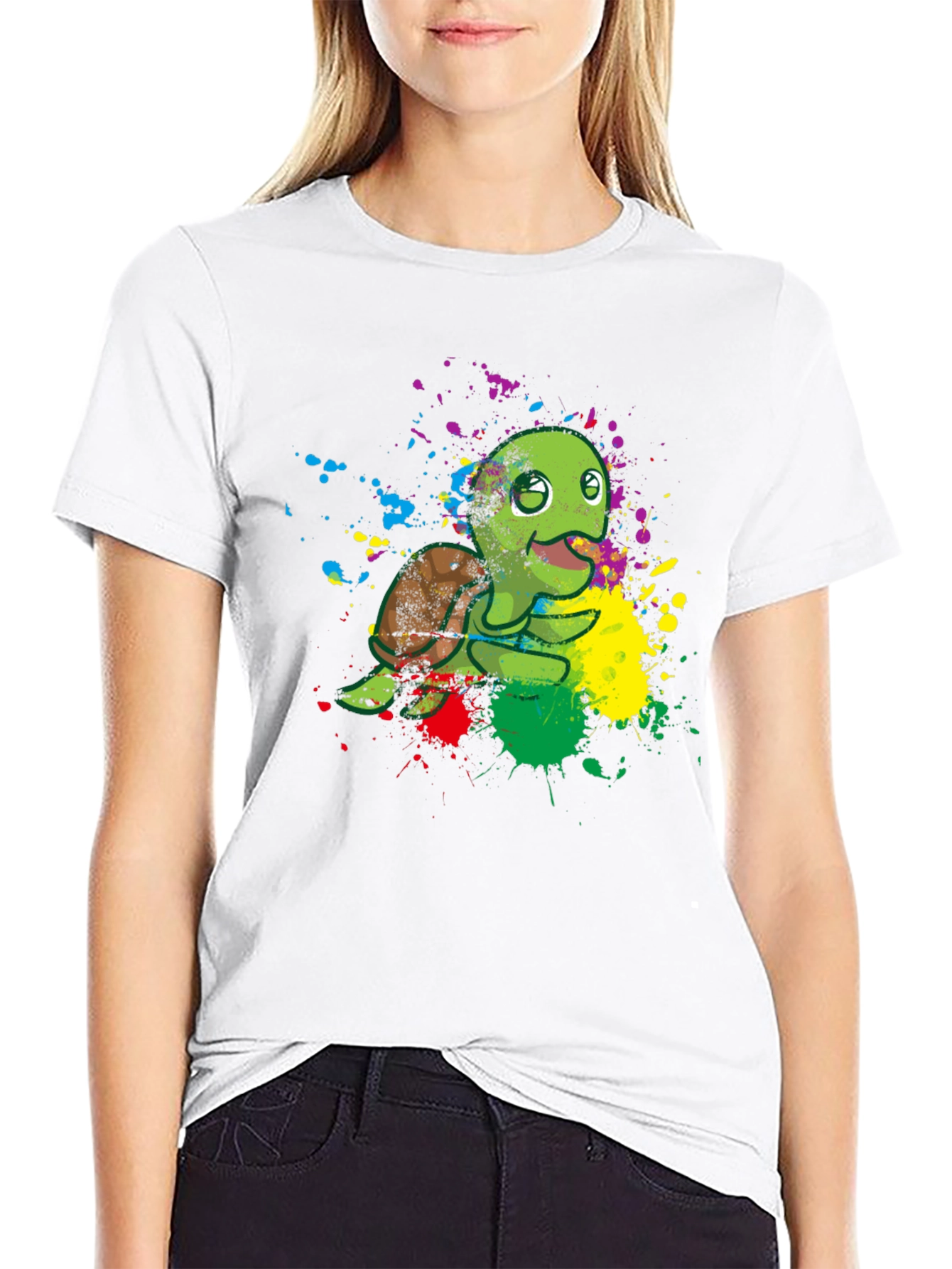 Turtle Paint Splatter T-Shirt - Fun Graphic Tee