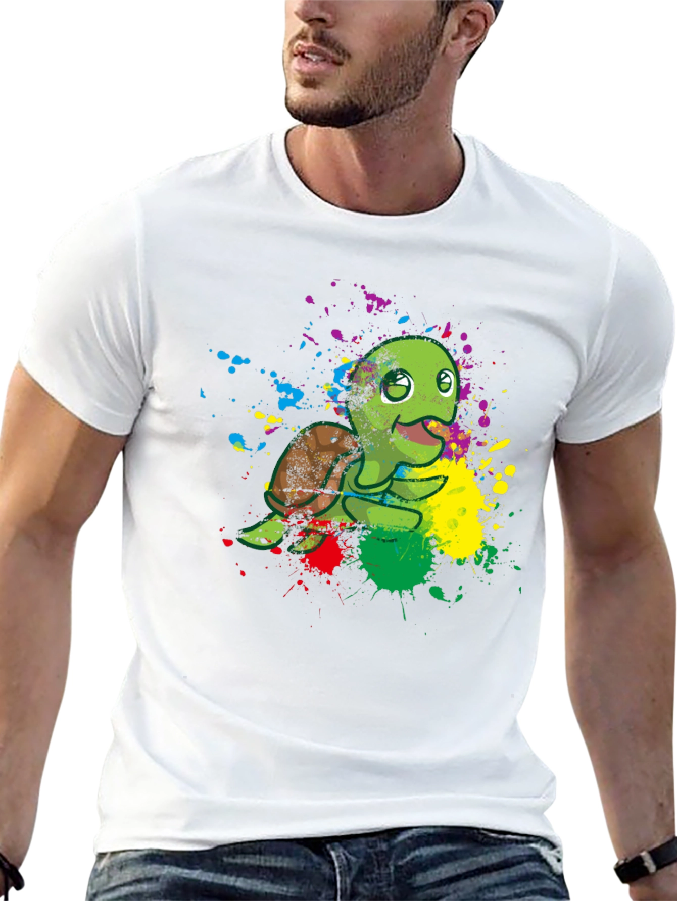 Turtle Paint Splatter T-Shirt - Fun Graphic Tee