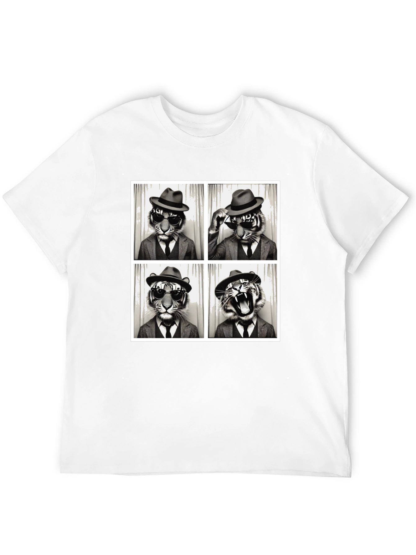 Cool Tiger Photo Booth Black T-Shirt