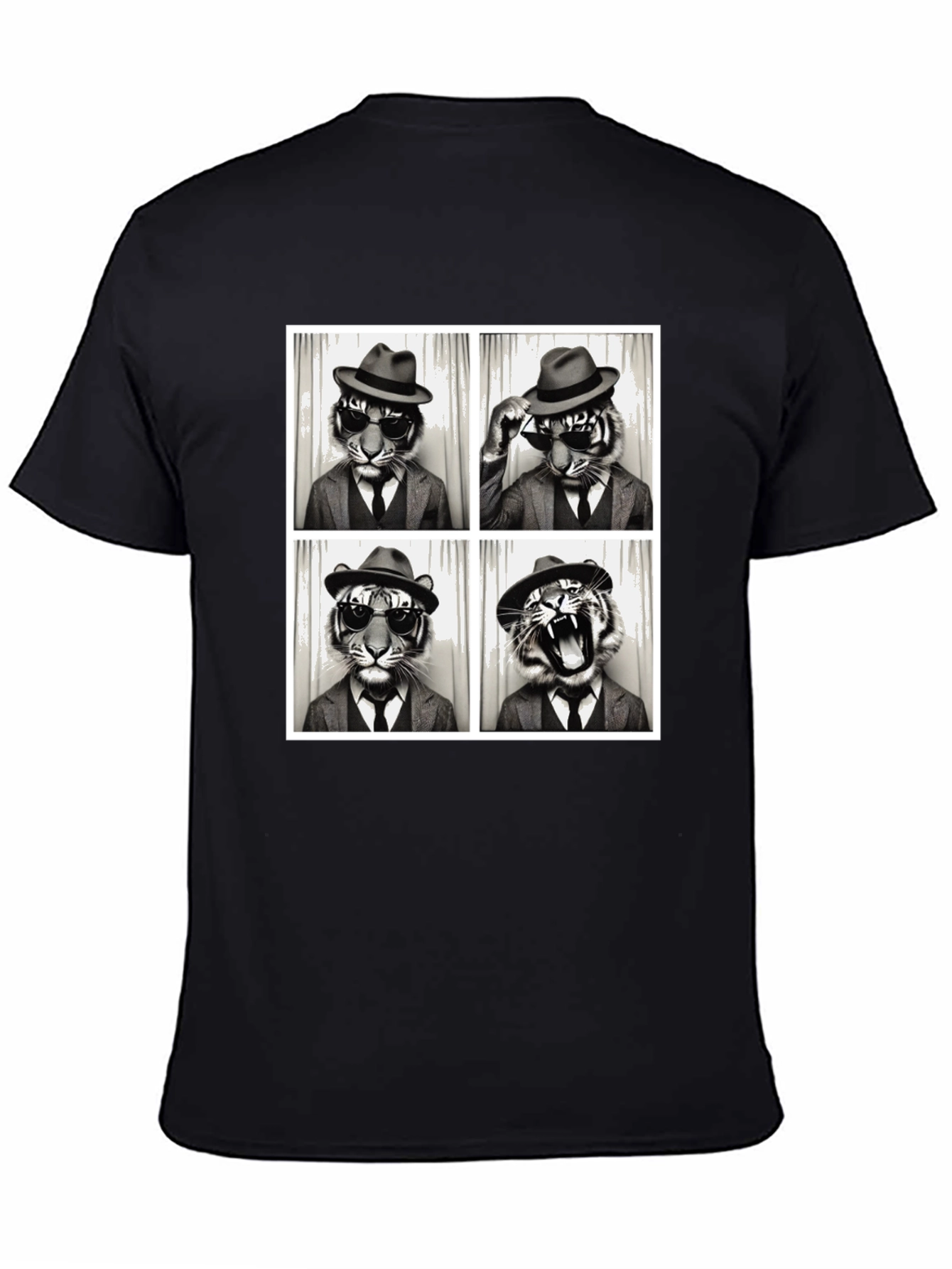 Cool Tiger Photo Booth Black T-Shirt