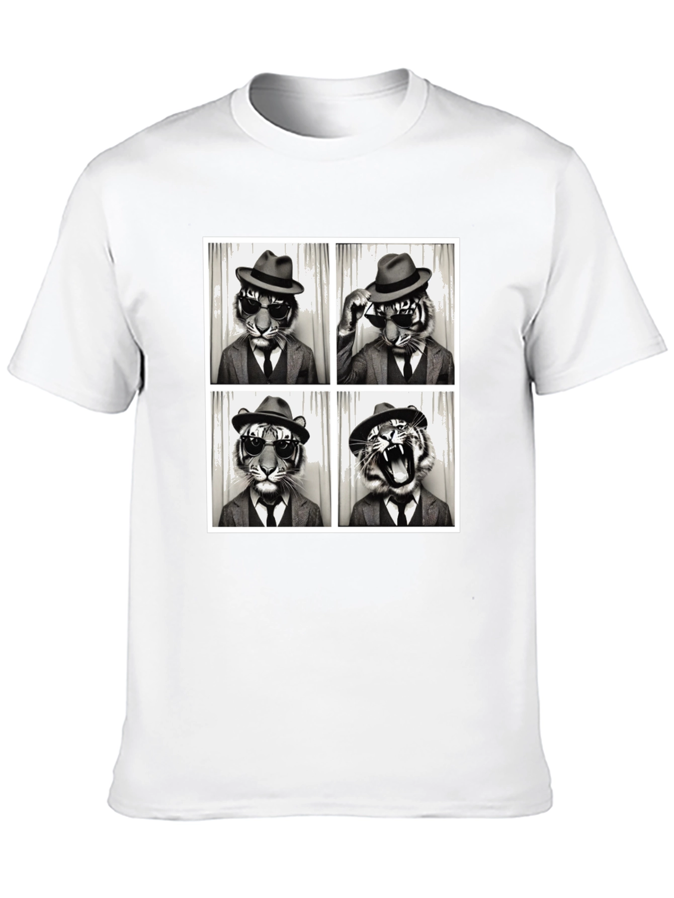 Cool Tiger Photo Booth Black T-Shirt