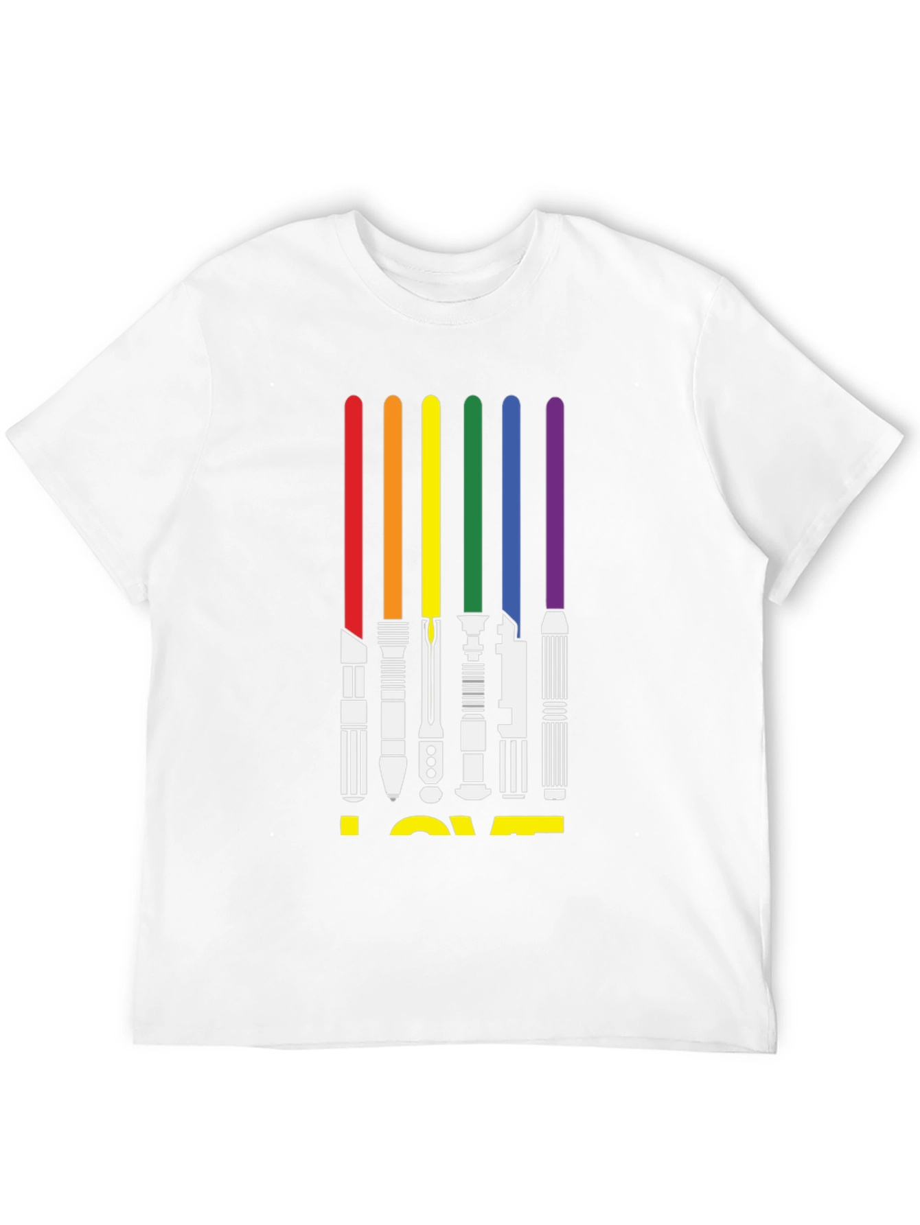 Rainbow Lightsaber LOVE Graphic Tee