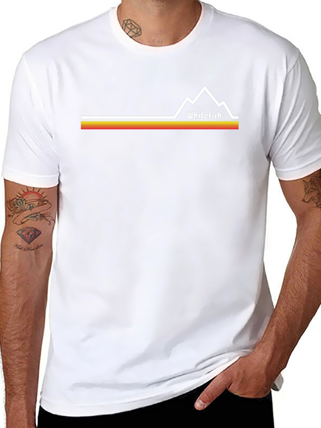 Whitefish Retro Mountain Tee - Classic Style