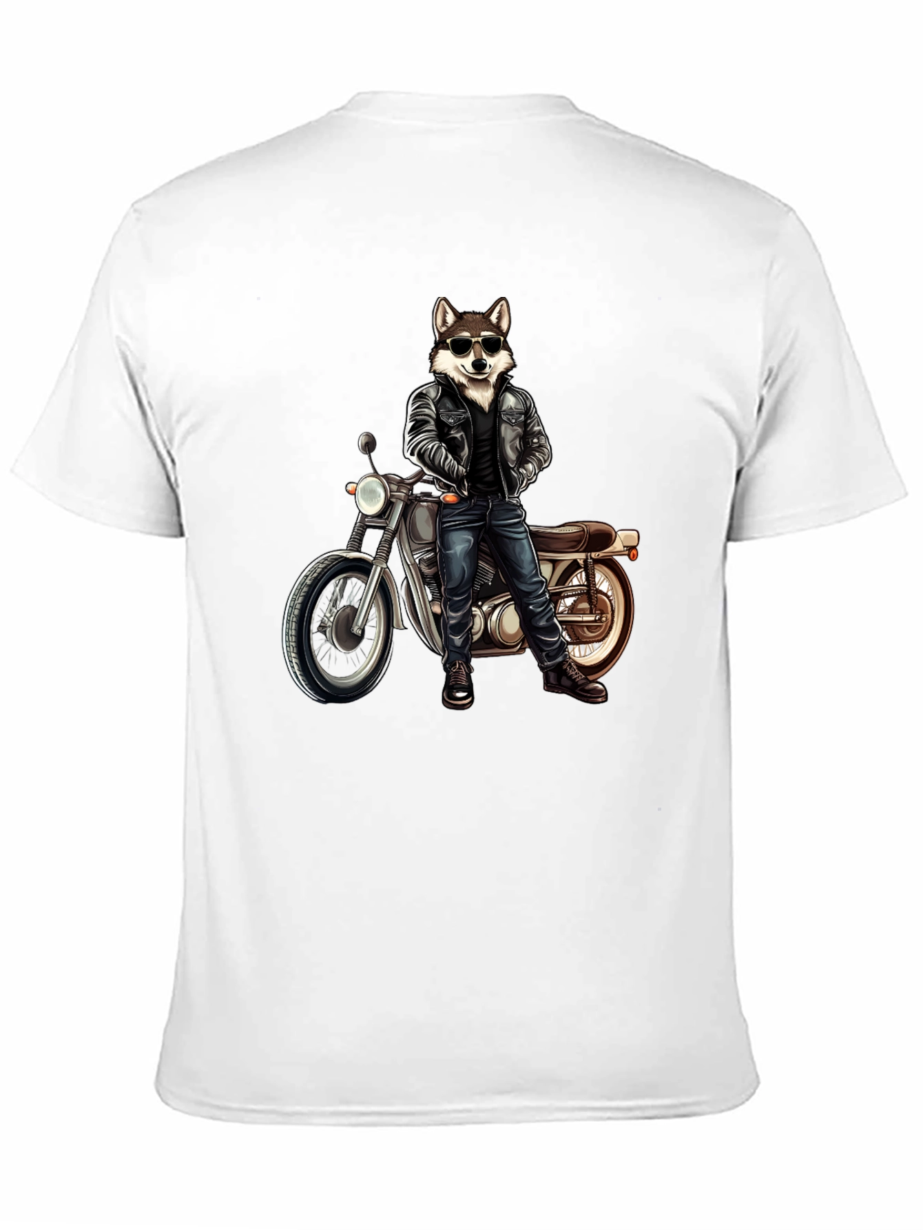 Cool Wolf Biker Graphic Tee