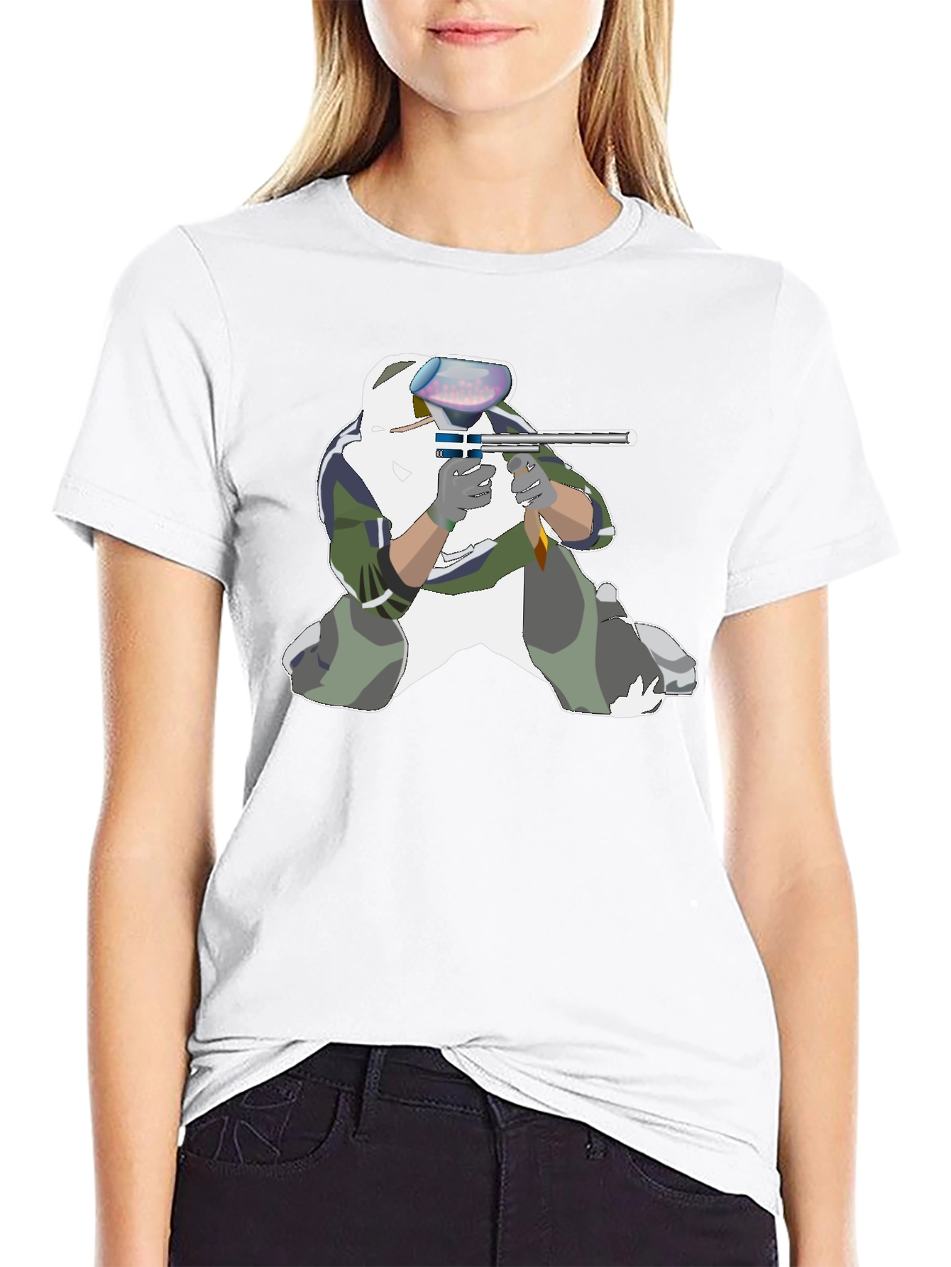 Paintball Player Graphic T-Shirt