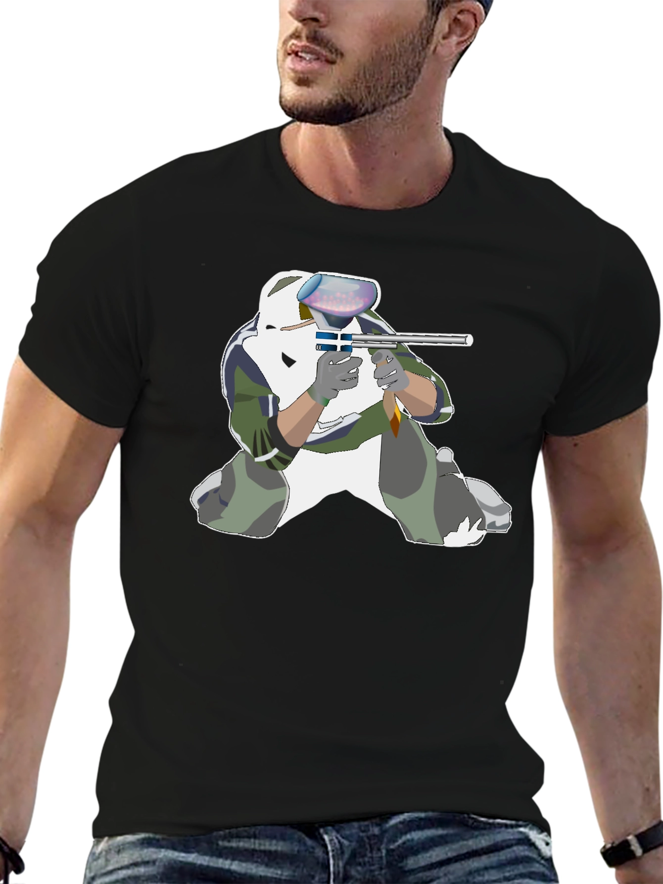 Paintball Player Graphic T-Shirt