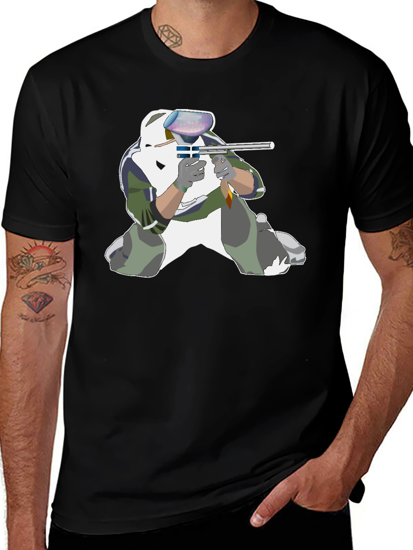 Paintball Player Graphic T-Shirt