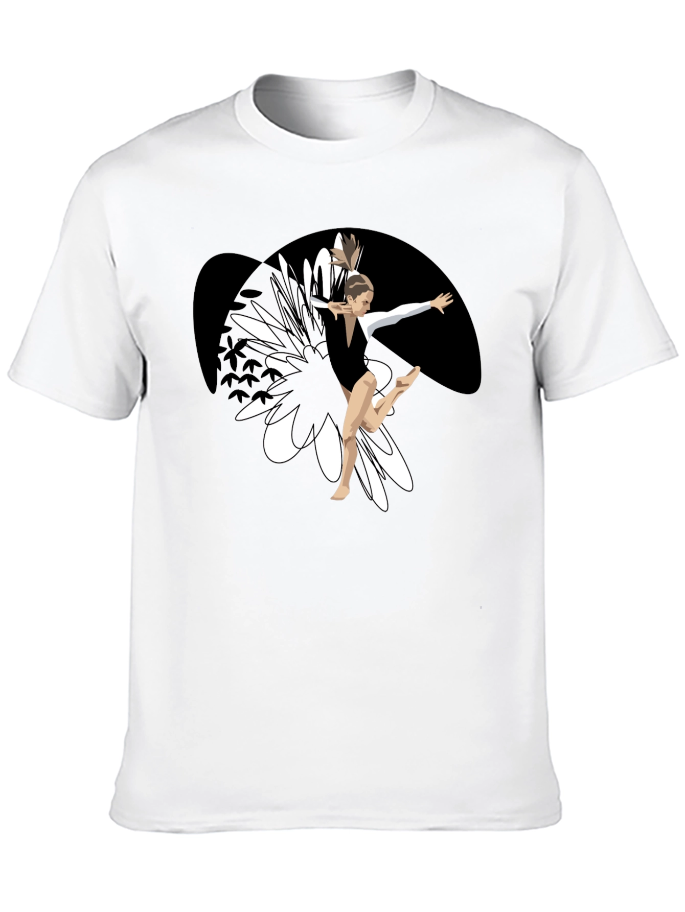 Gymnast Graphic Tee - Black Cotton Blend