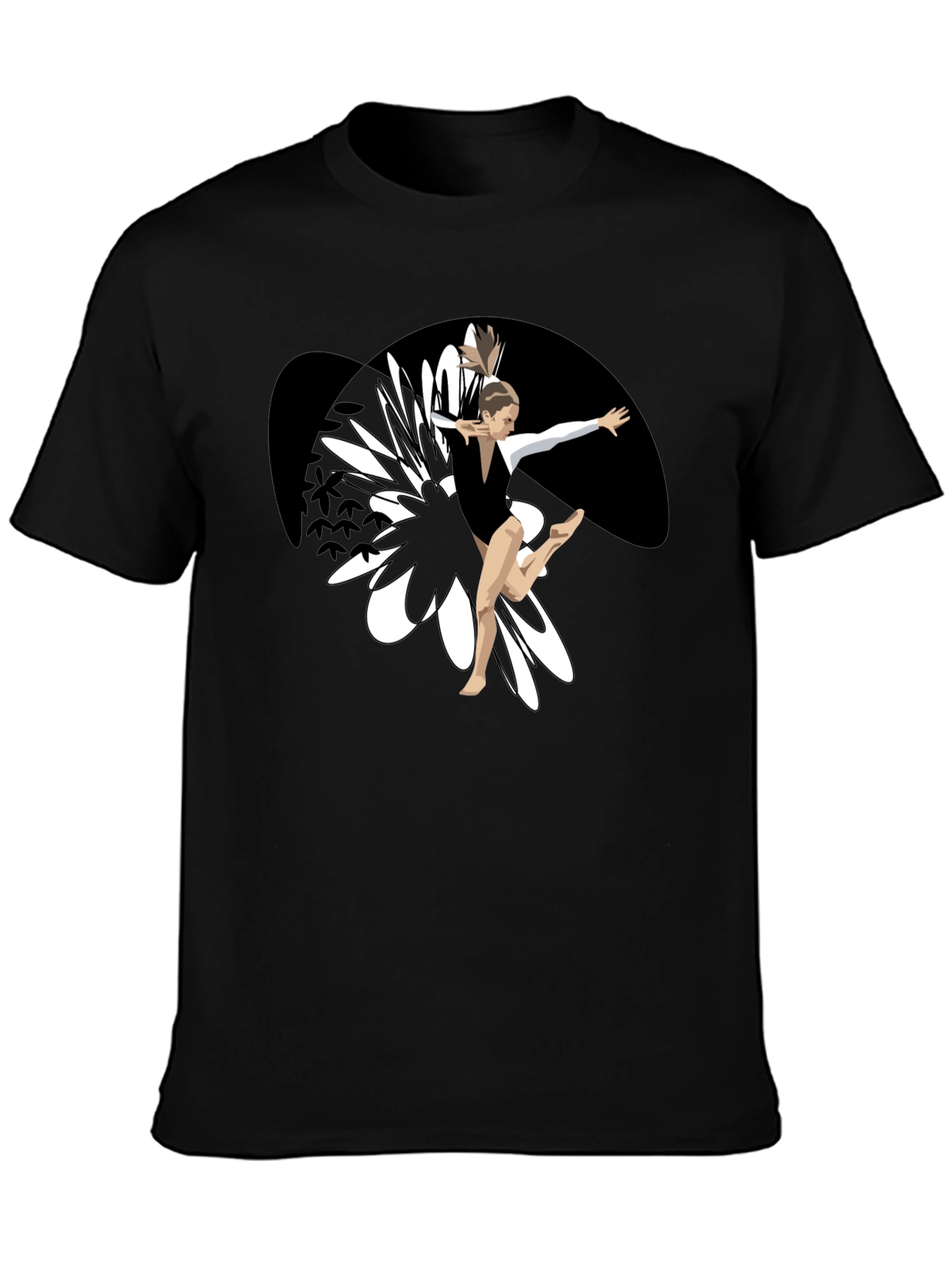 Gymnast Graphic Tee - Black Cotton Blend