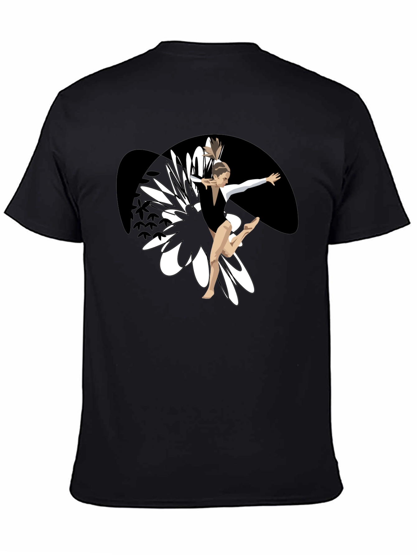 Gymnast Graphic Tee - Black Cotton Blend