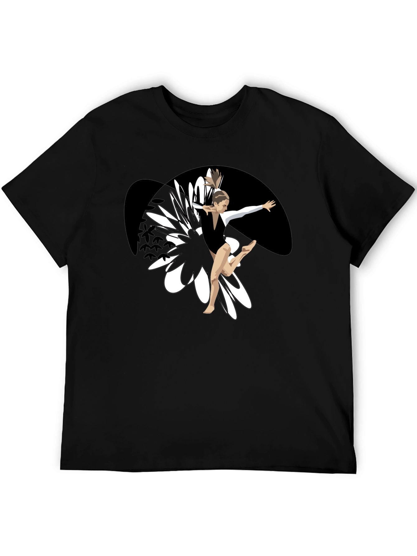 Gymnast Graphic Tee - Black Cotton Blend