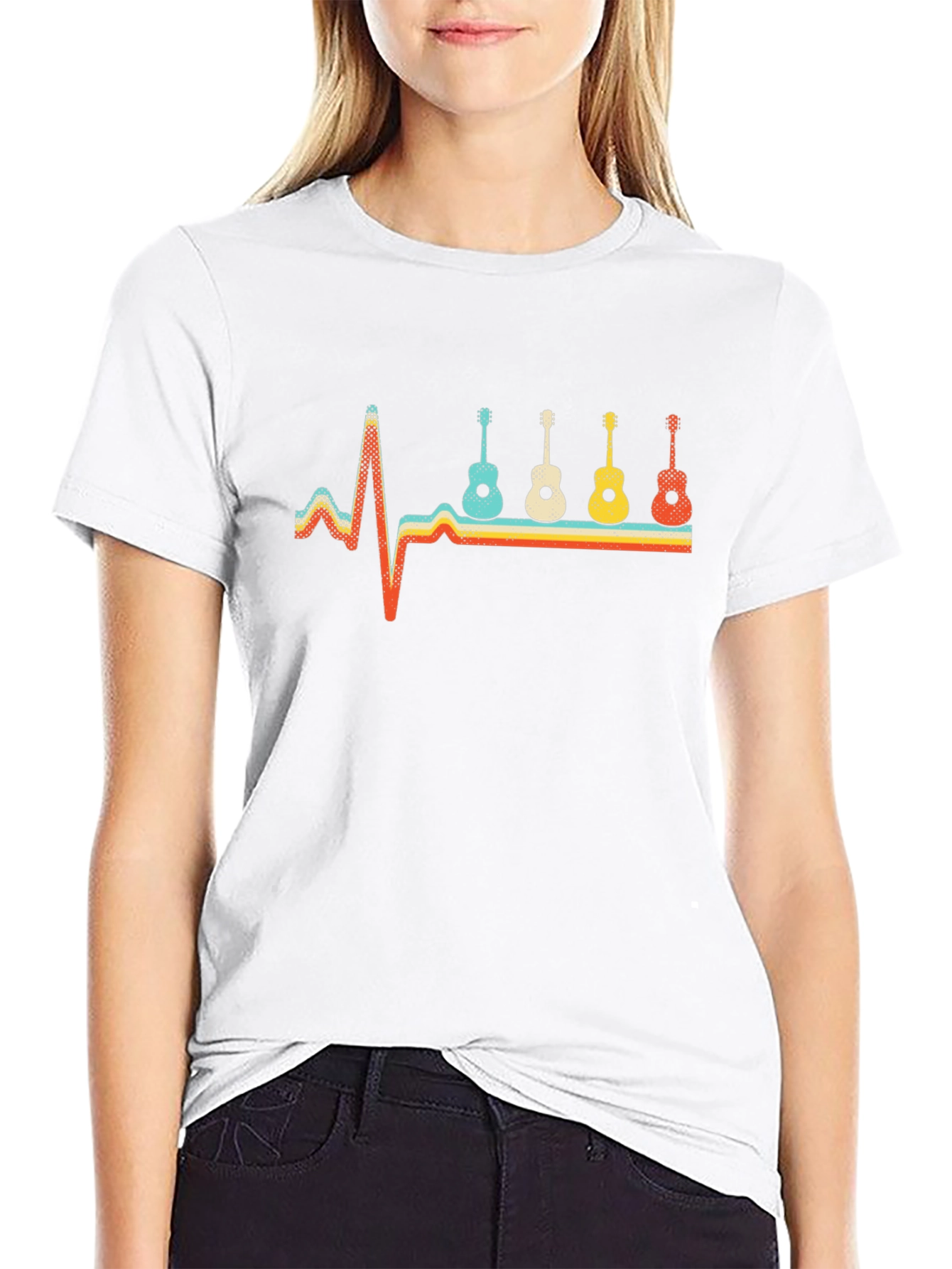 Guitar Heartbeat Graphic Tee - Music Lover Shirt