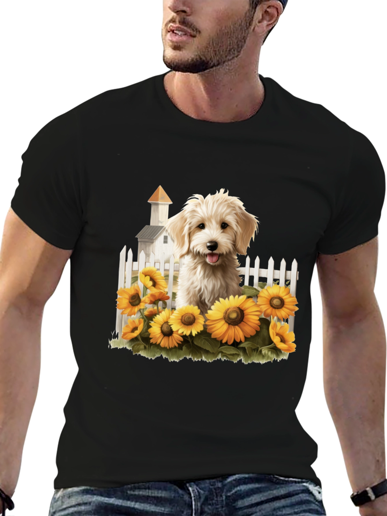 Sunflower Pup Graphic Tee