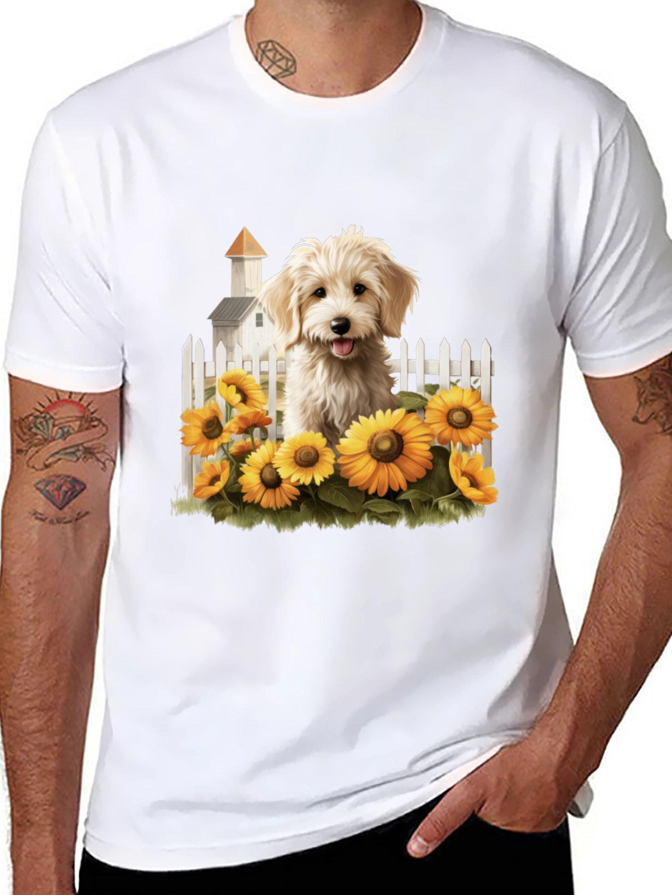 Sunflower Pup Graphic Tee