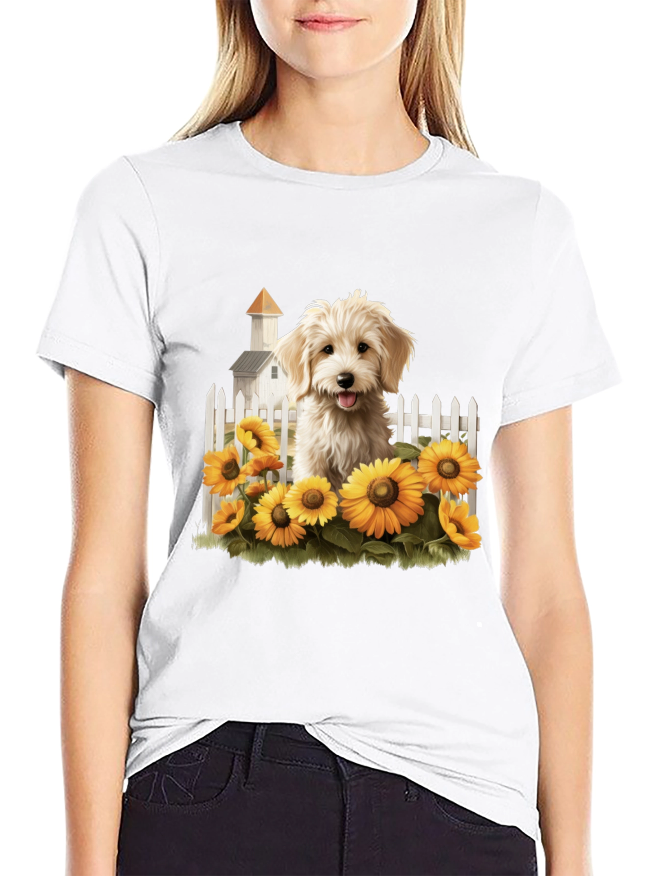 Sunflower Pup Graphic Tee