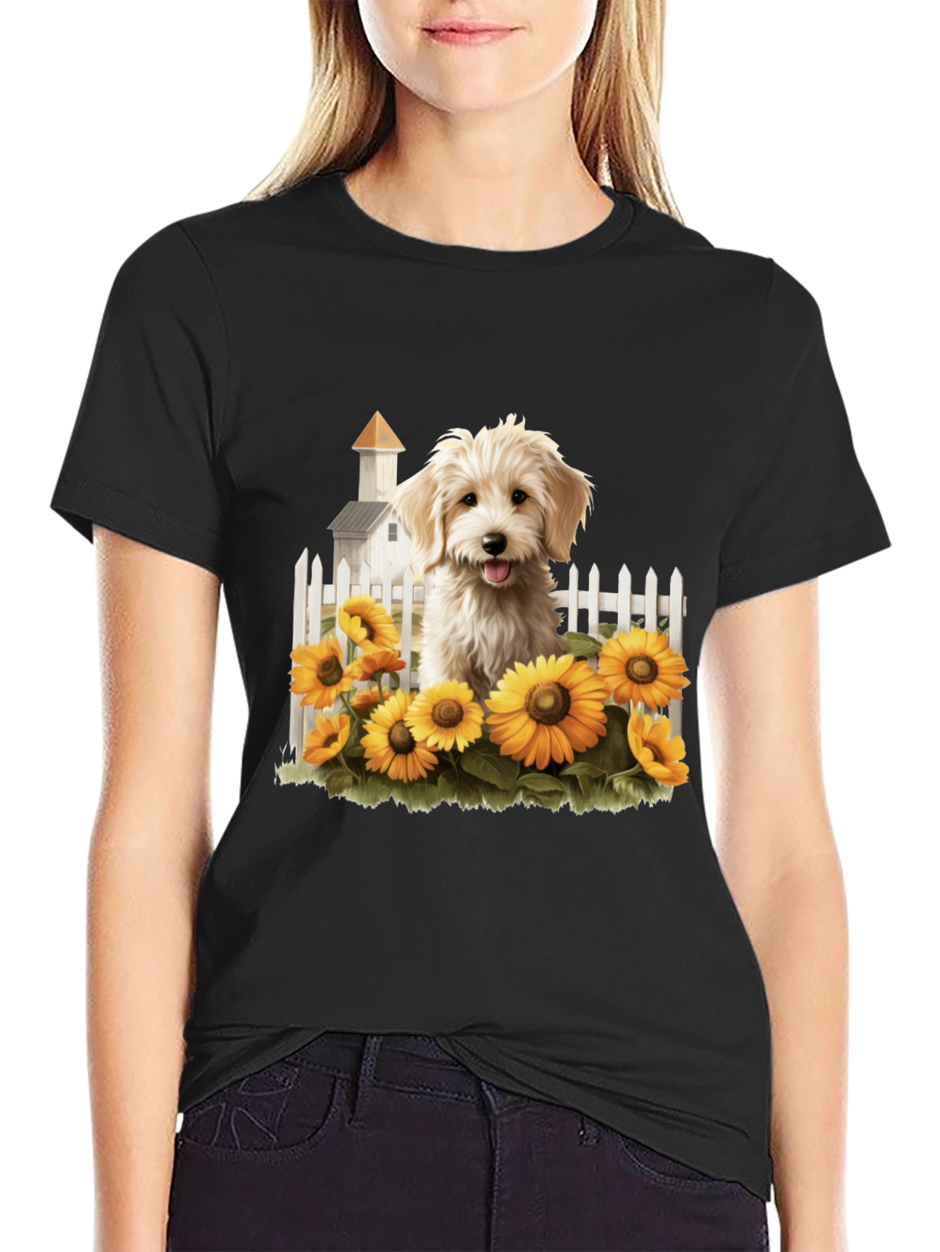 Sunflower Pup Graphic Tee