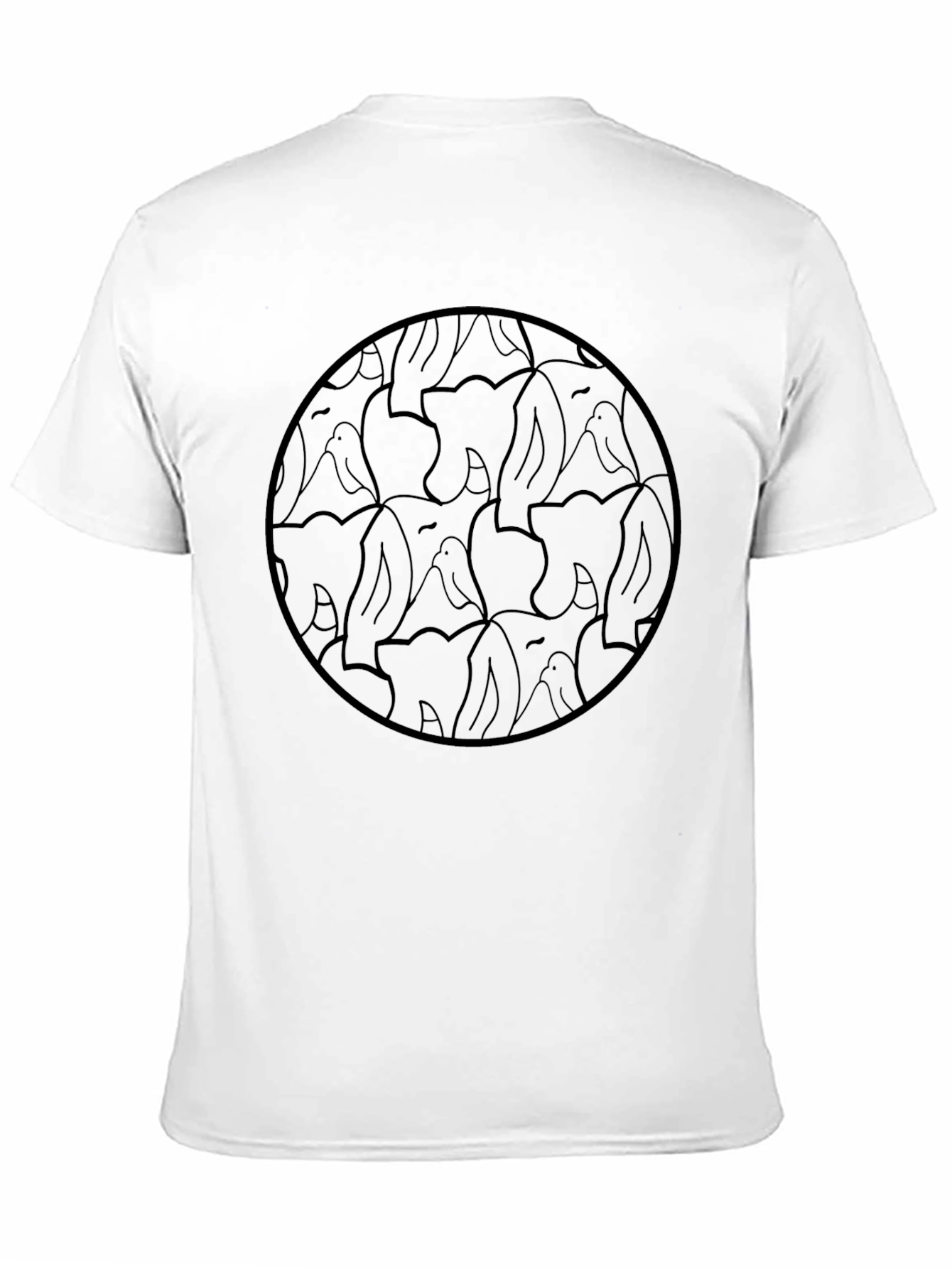 Elephant Pattern Crew Neck T-Shirt
