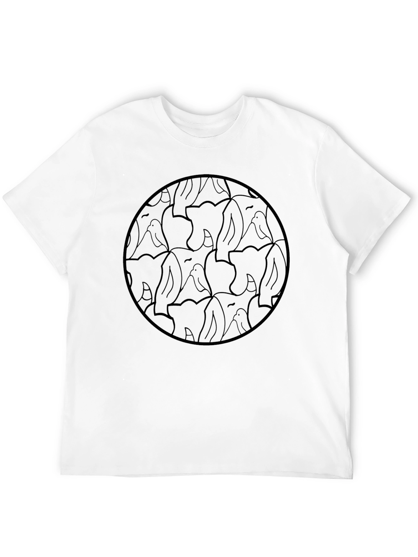 Elephant Pattern Crew Neck T-Shirt
