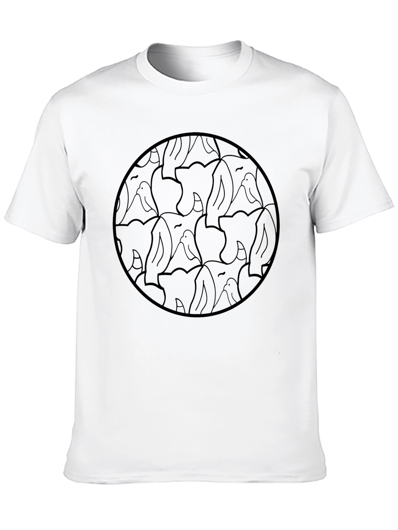 Elephant Pattern Crew Neck T-Shirt