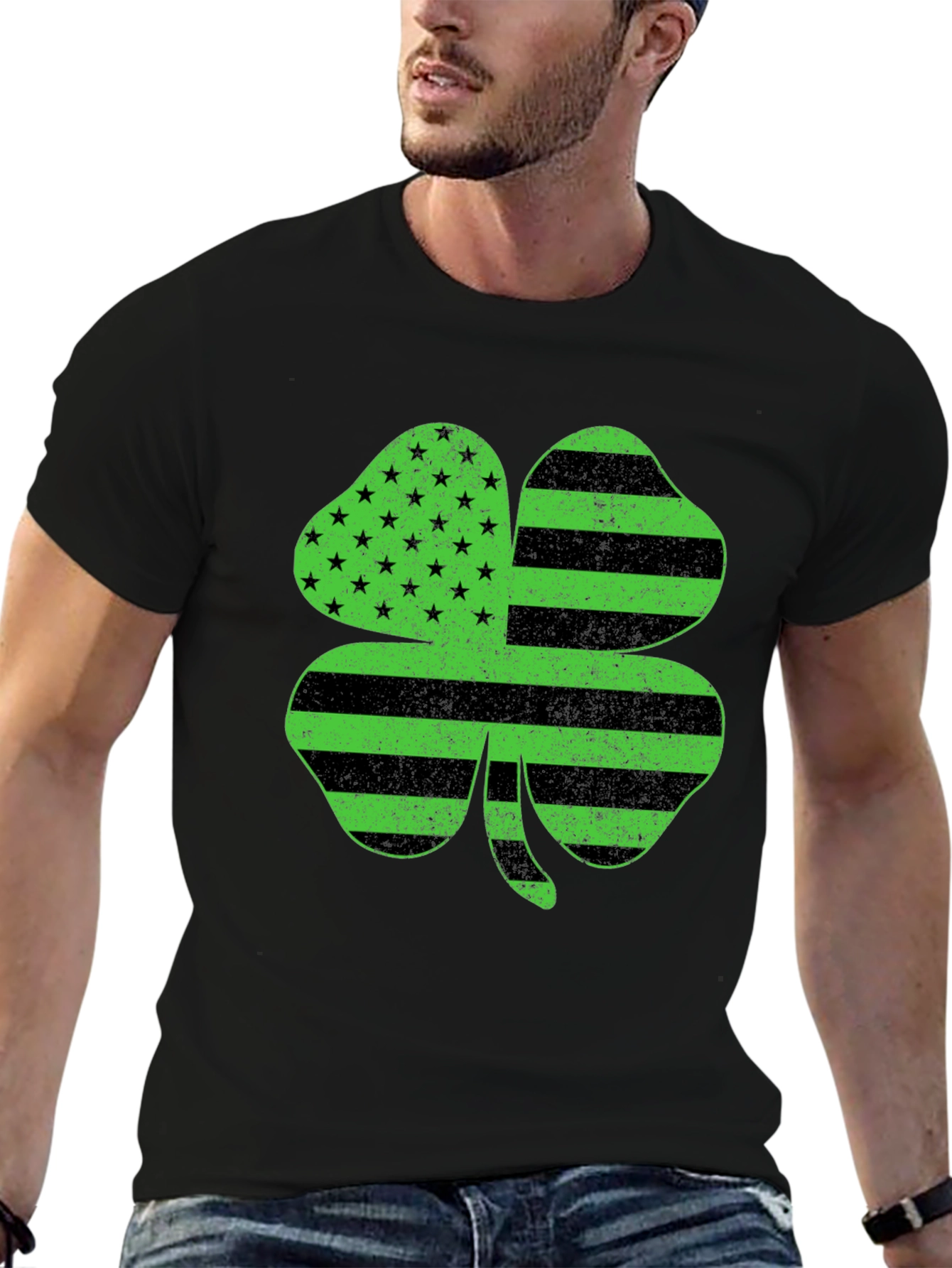 Shamrock American Flag T-Shirt - St. Patricks Day