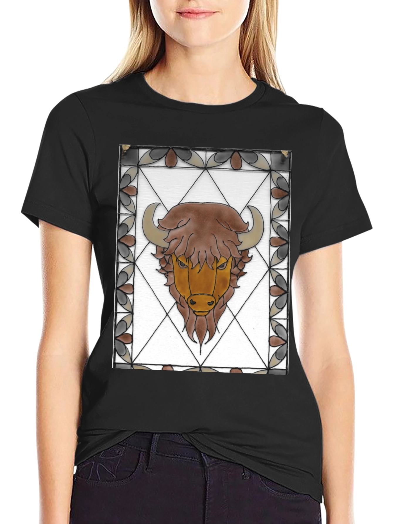 Bison Stained Glass Graphic Tee