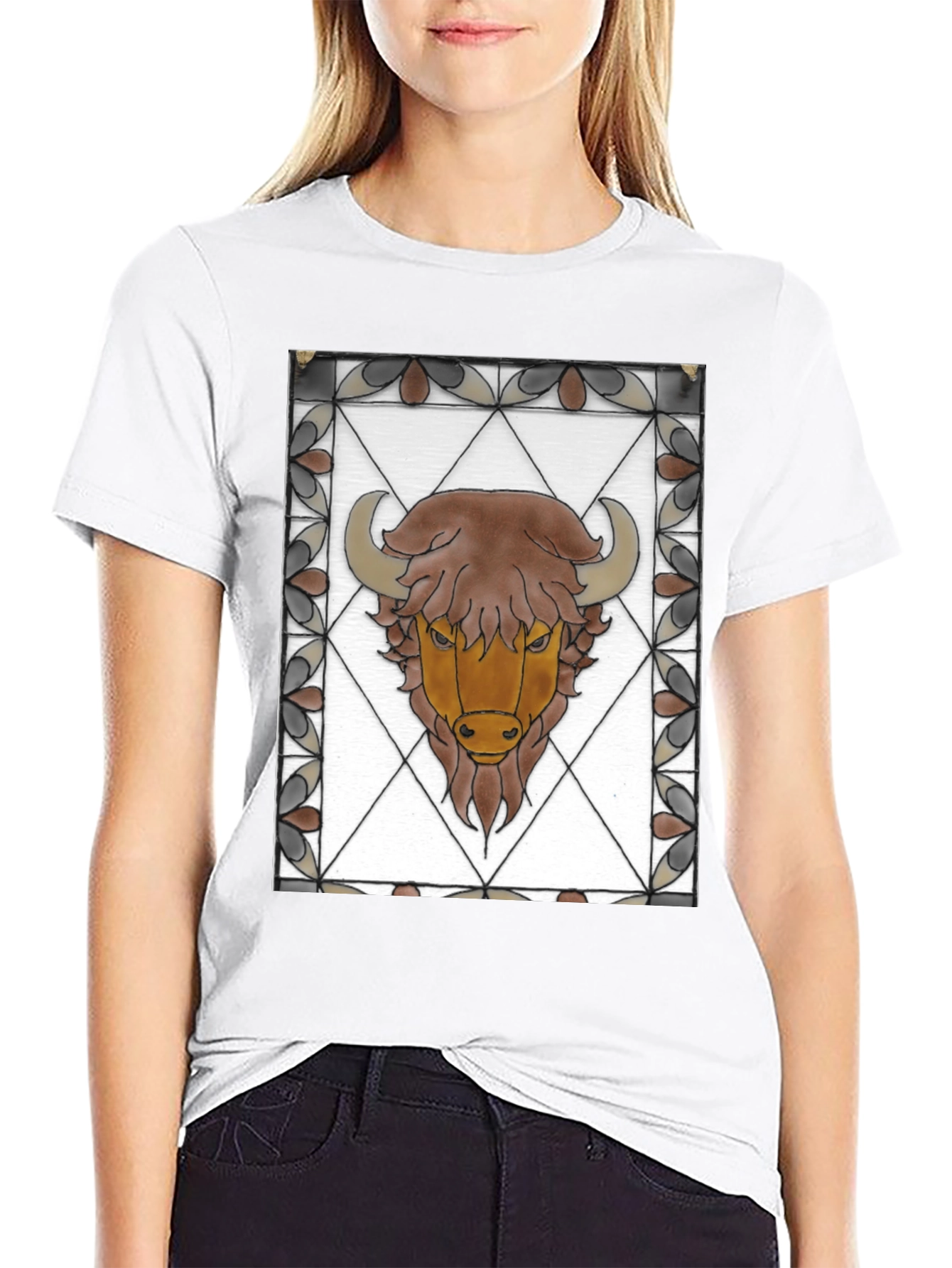 Bison Stained Glass Graphic Tee