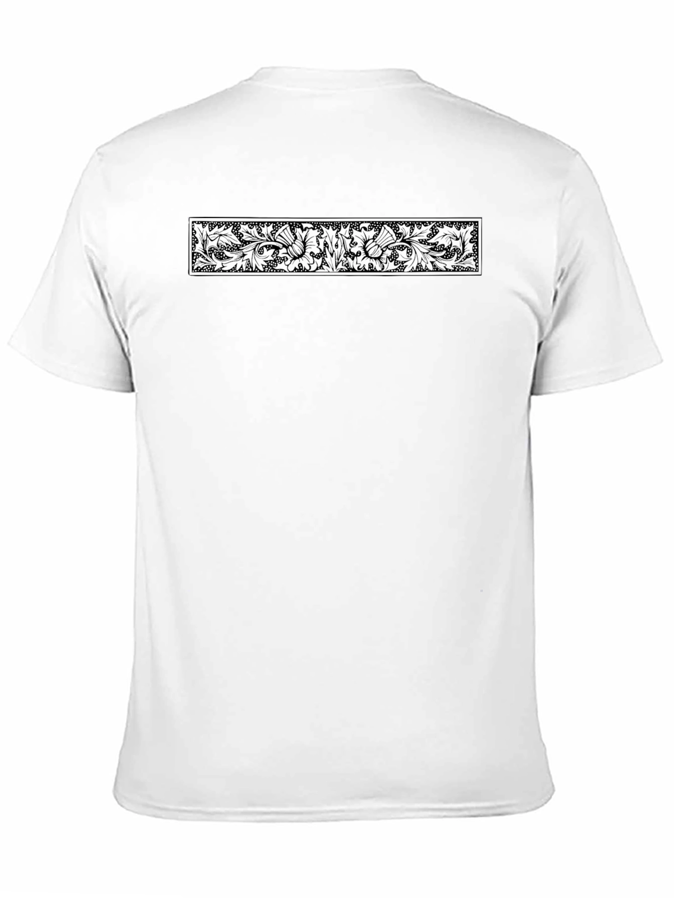 Elegant Black Thistle Pattern Tee