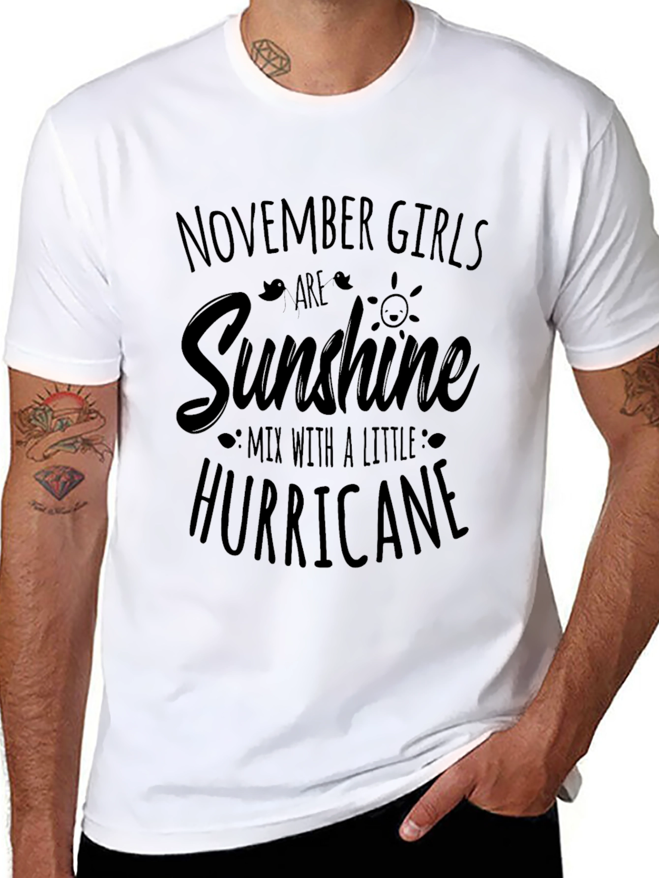November Girls Sunshine Hurricane Black Tee
