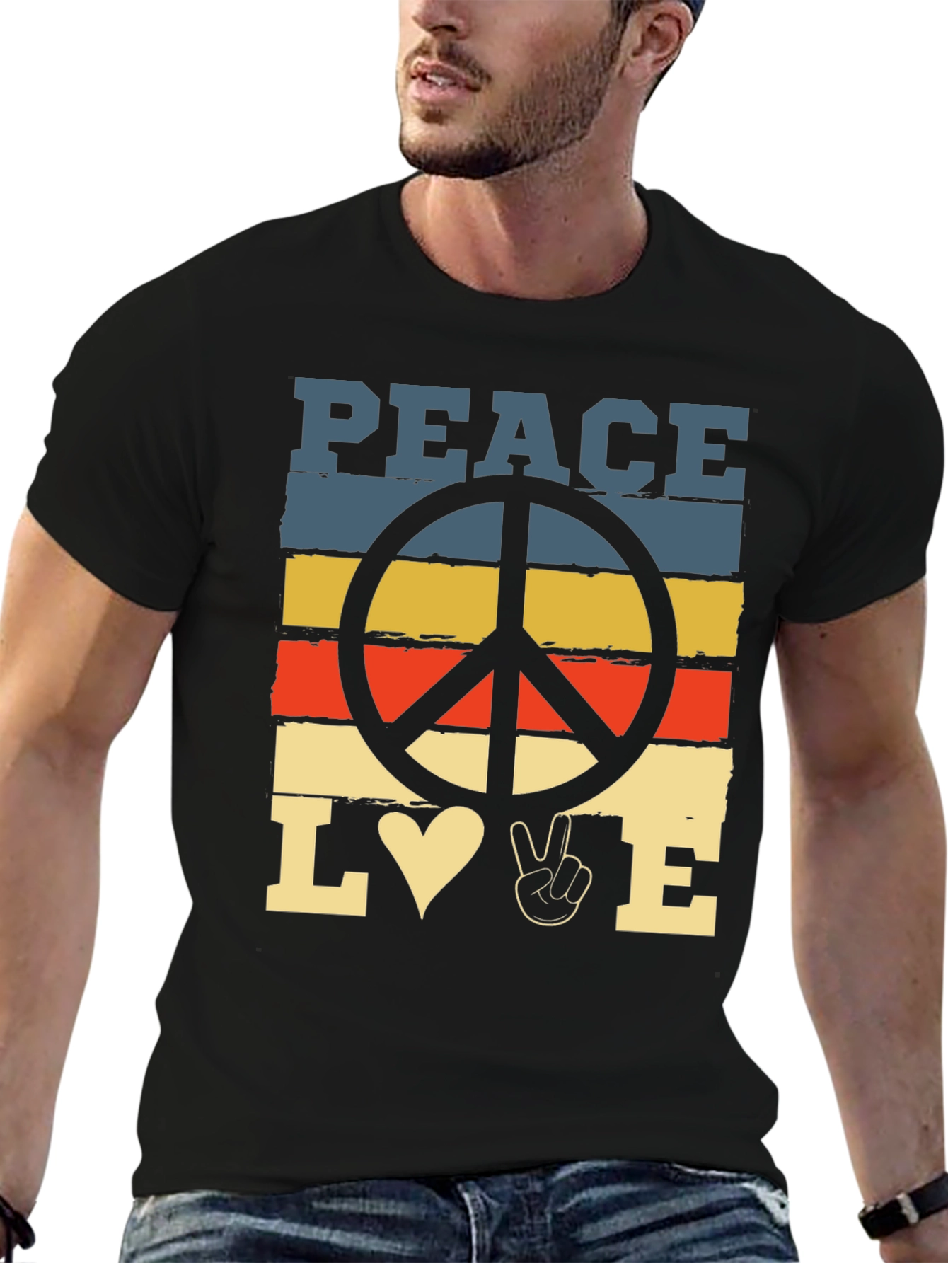 Peace Love T-Shirt - Retro Graphic Tee