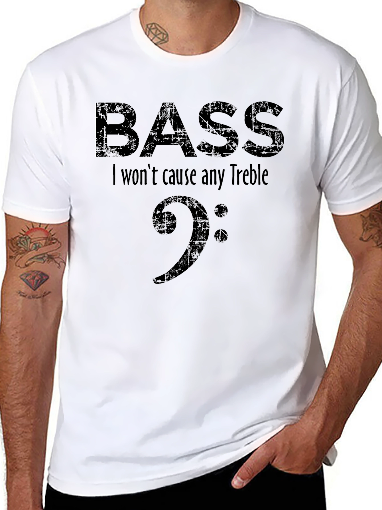 Bass I Wont Cause Any Treble Black T-Shirt