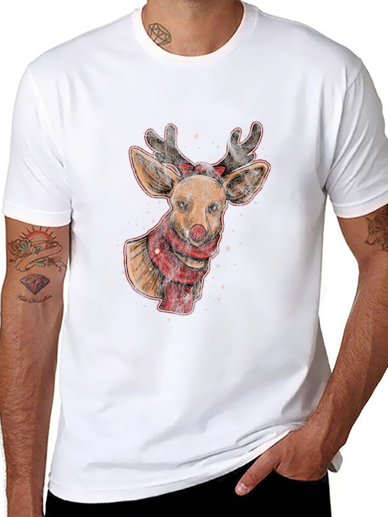 Reindeer Graphic Tee - Holiday Festive Style