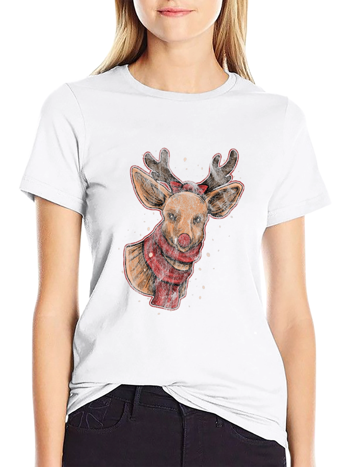 Reindeer Graphic Tee - Holiday Festive Style