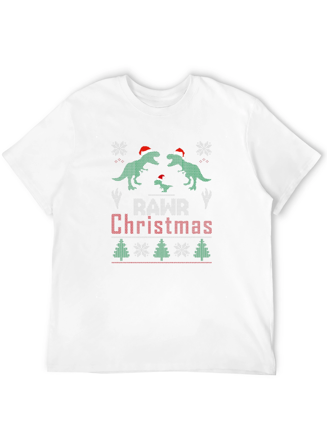 Rawr Christmas Dinosaur Ugly Sweater T-Shirt