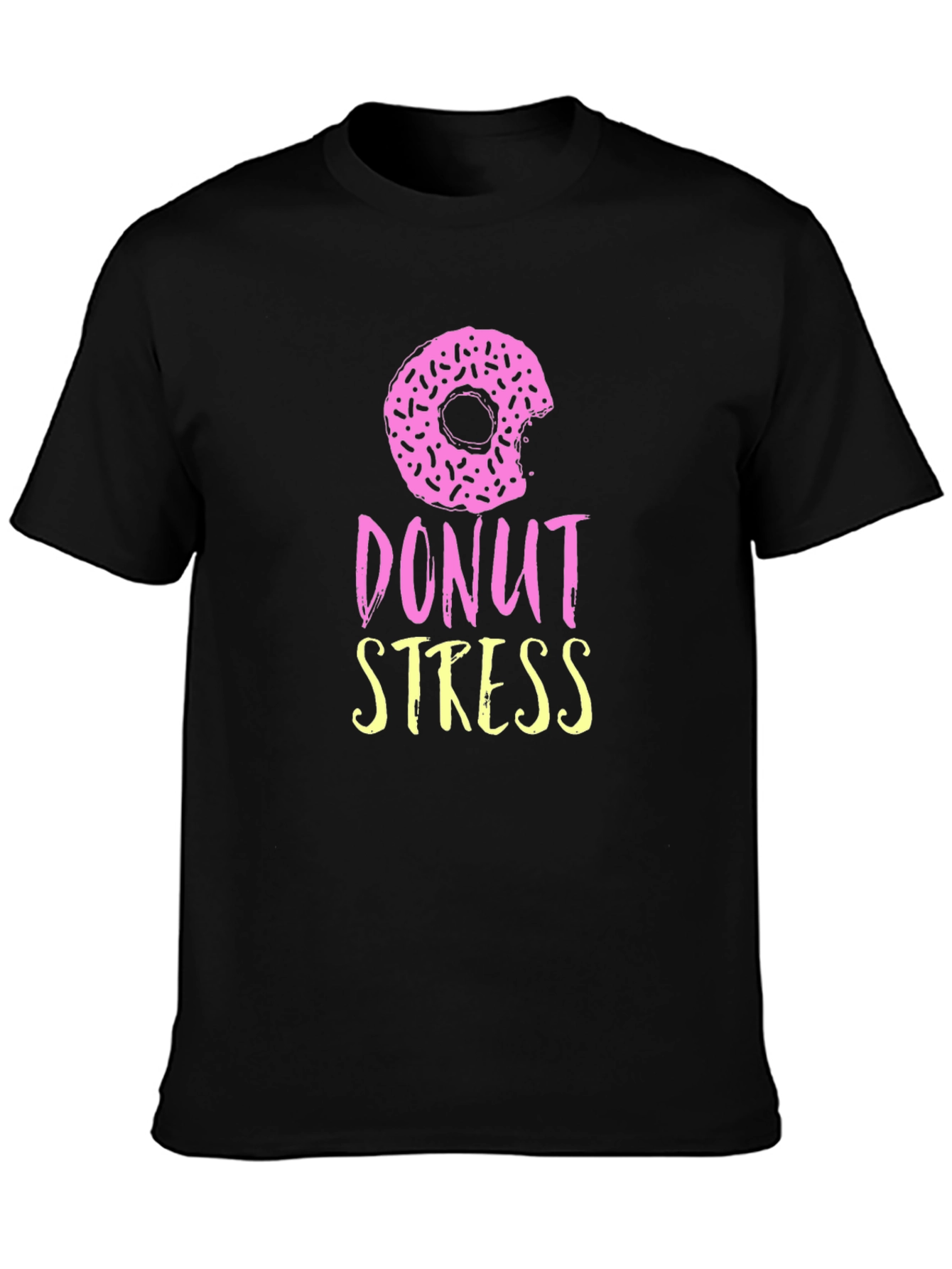 Donut Stress Black Graphic Tee
