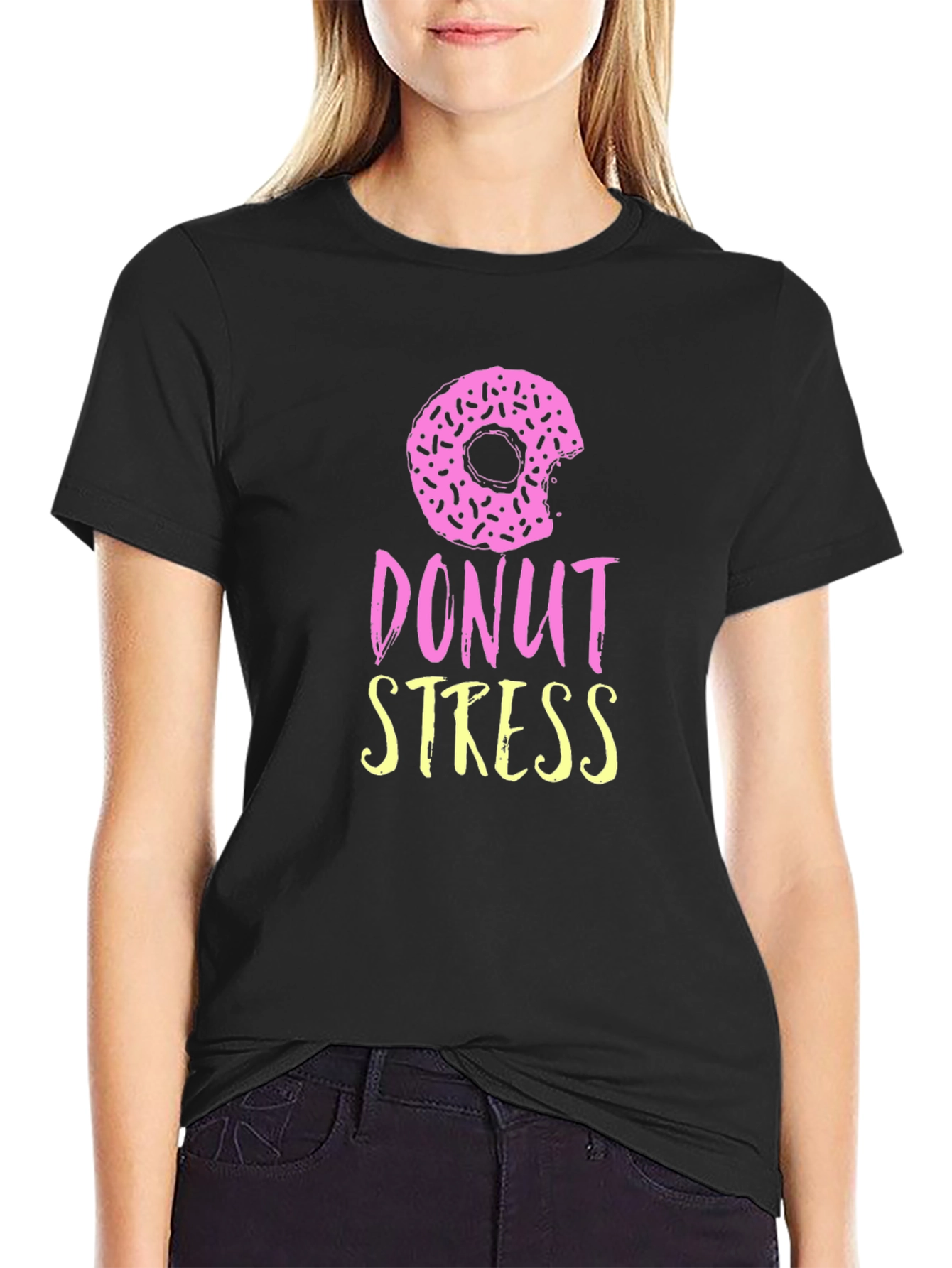 Donut Stress Black Graphic Tee
