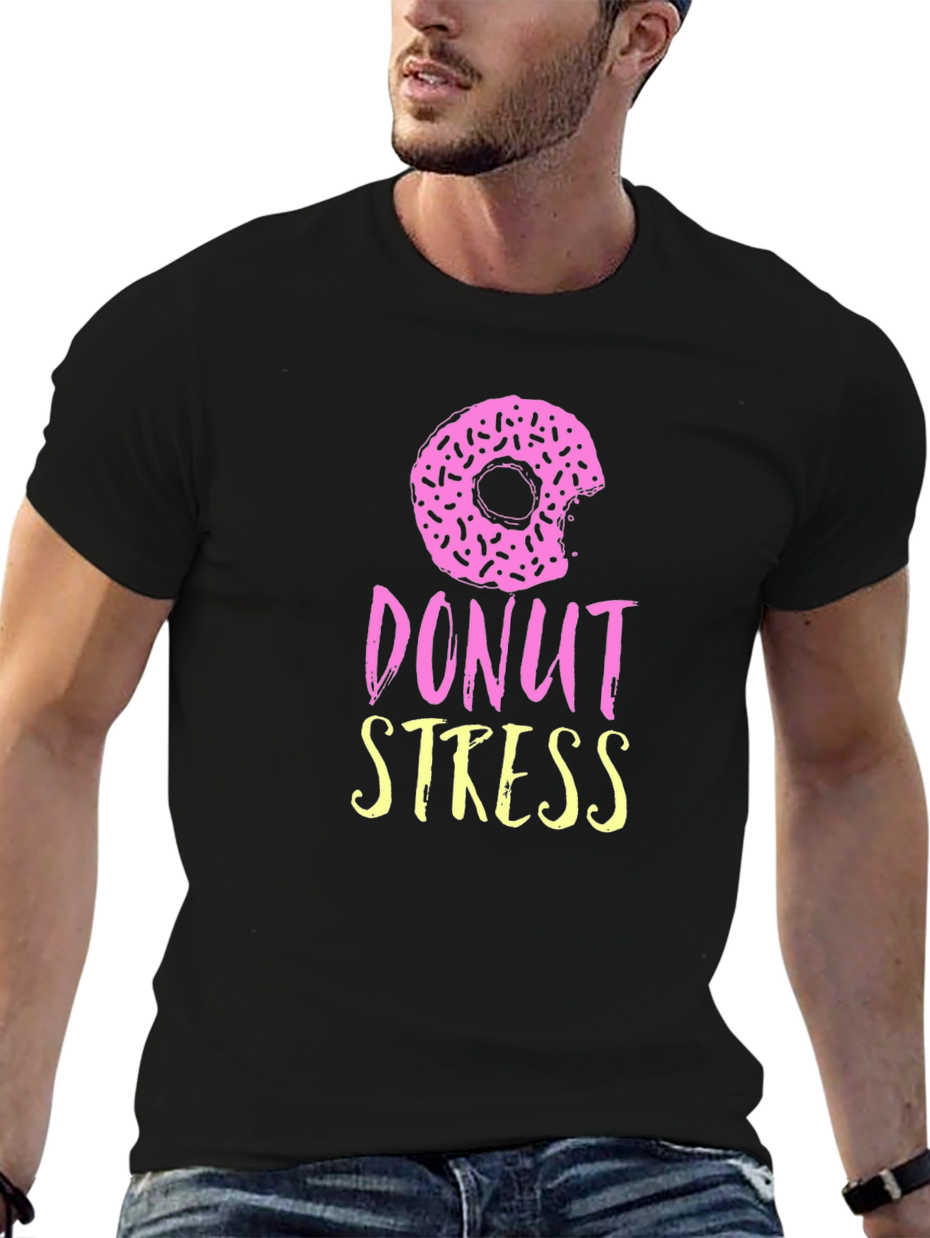 Donut Stress Black Graphic Tee